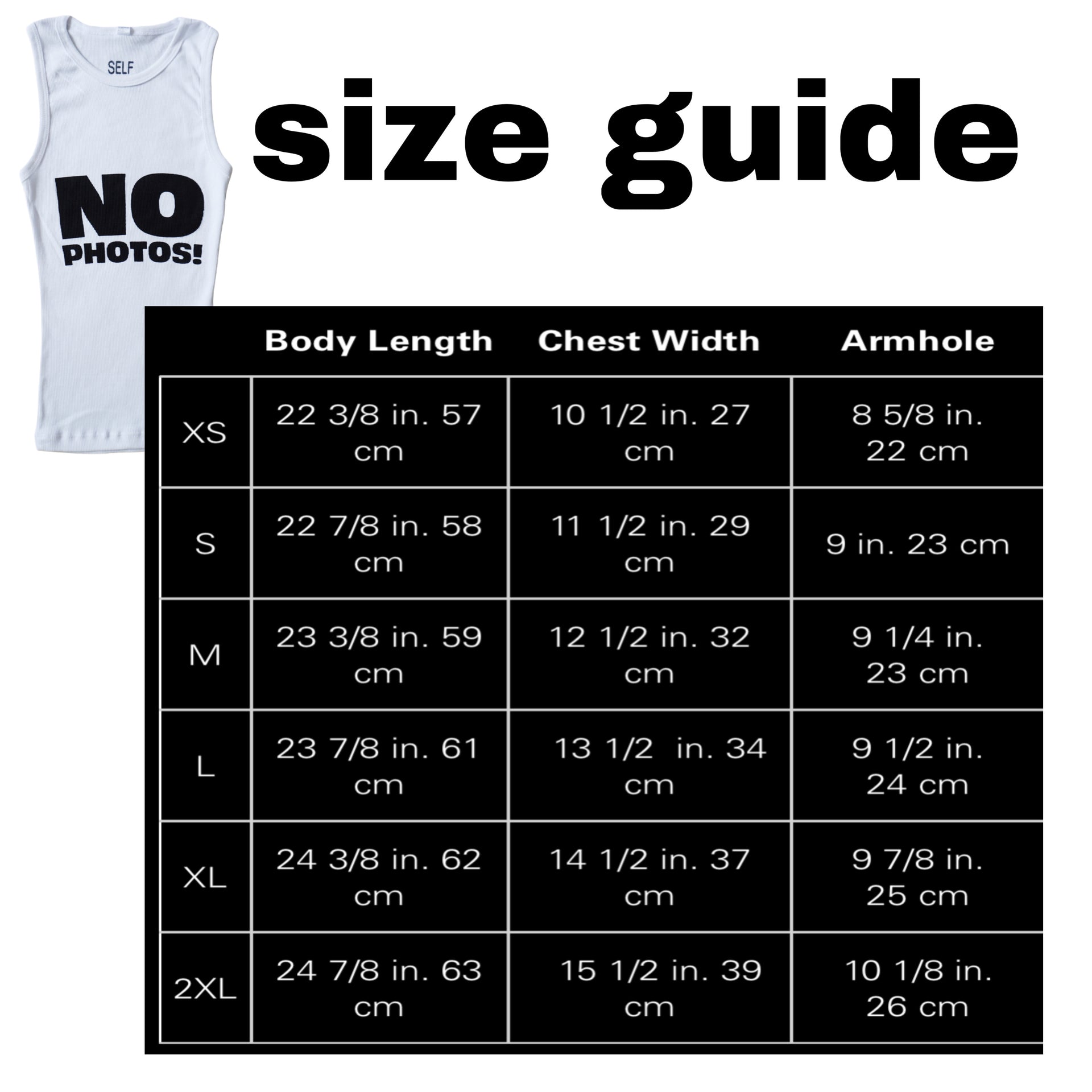 No photos tank top
