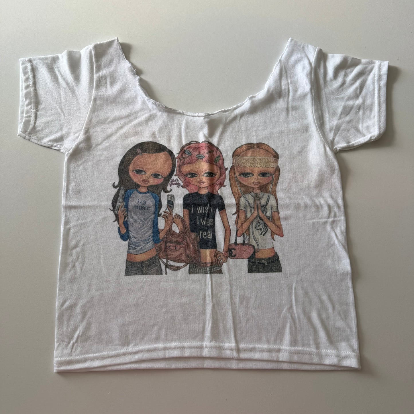 Girls off the shoulder baby tee - S