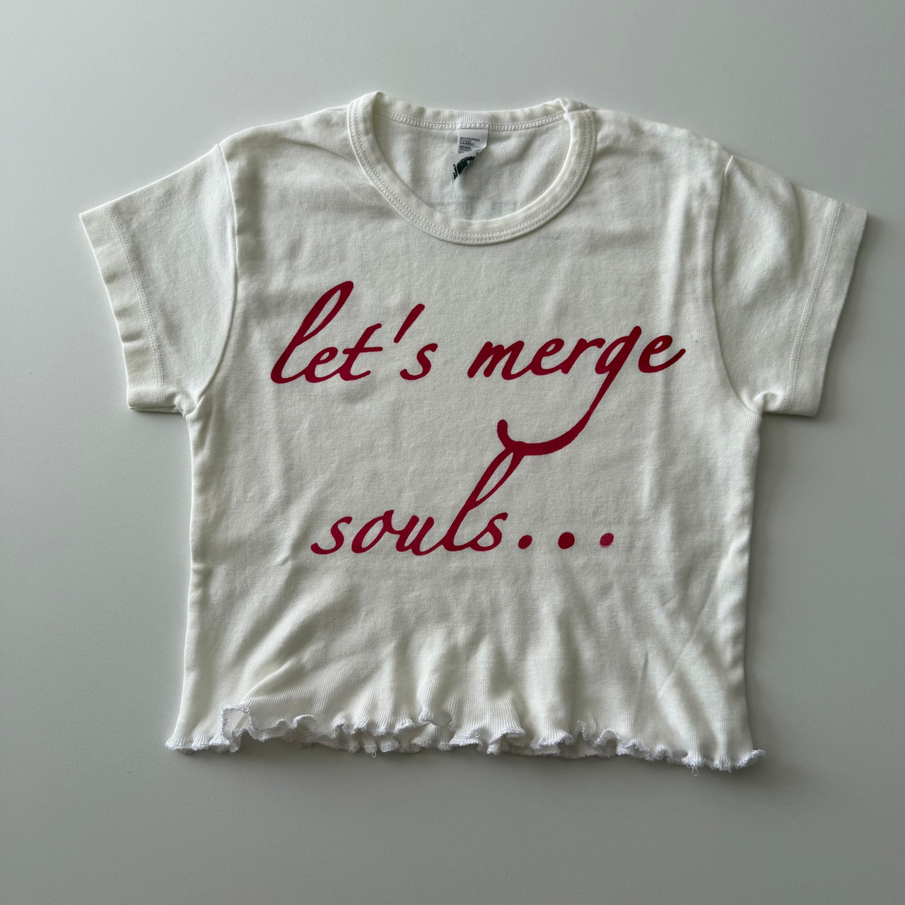 Lets merge souls... baby tee - XS