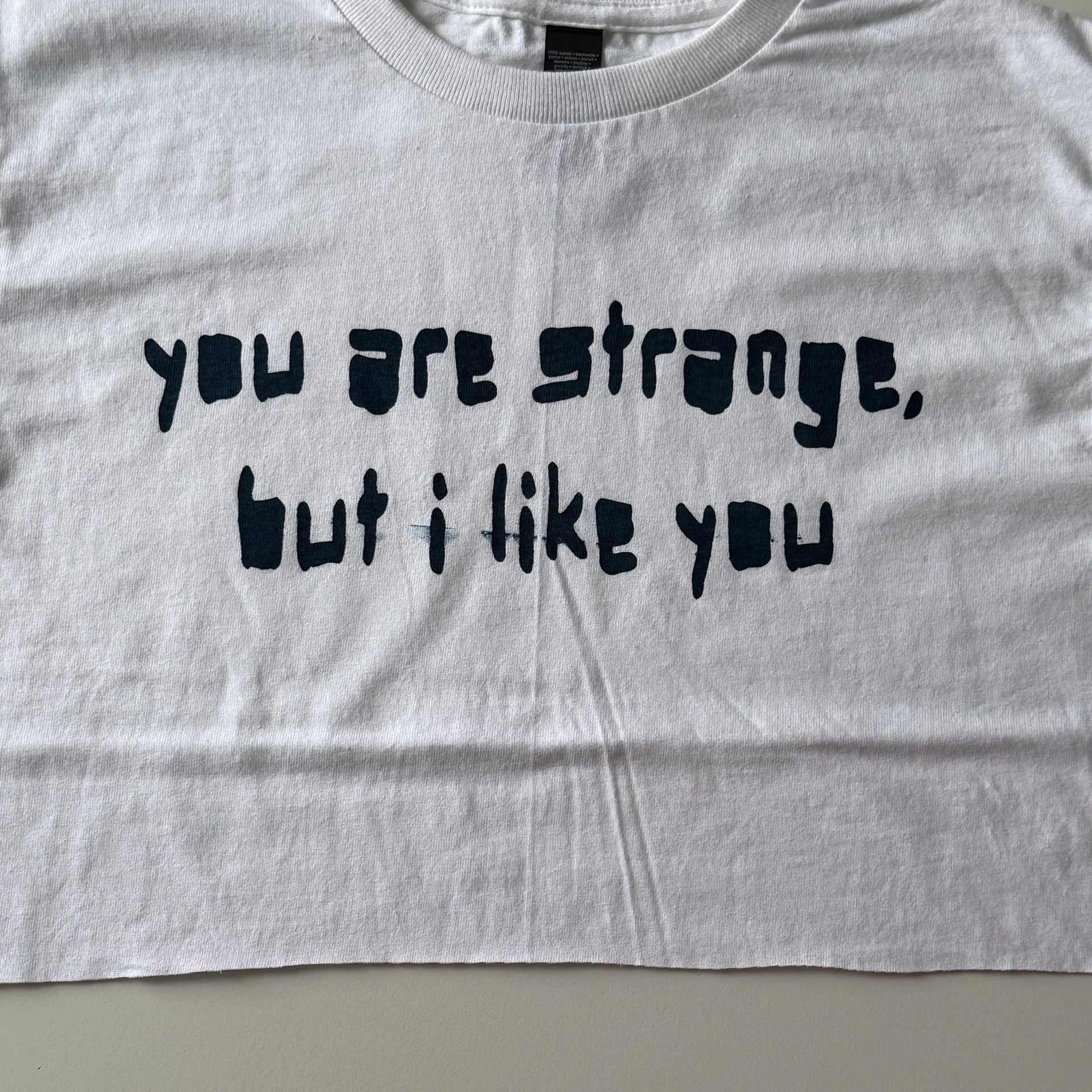 You are strange... cropped tee - M