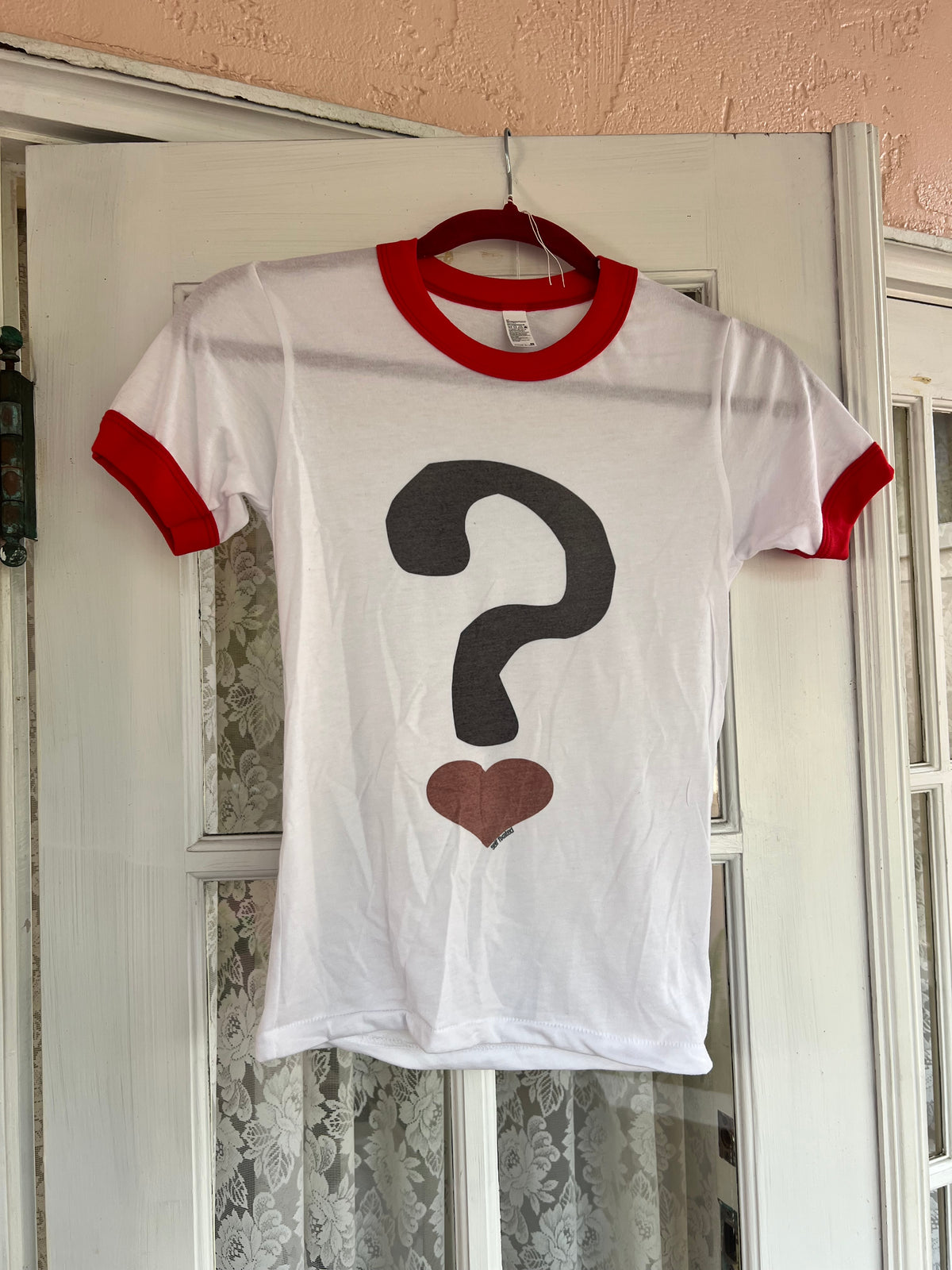 Question Mark ringer tee - S