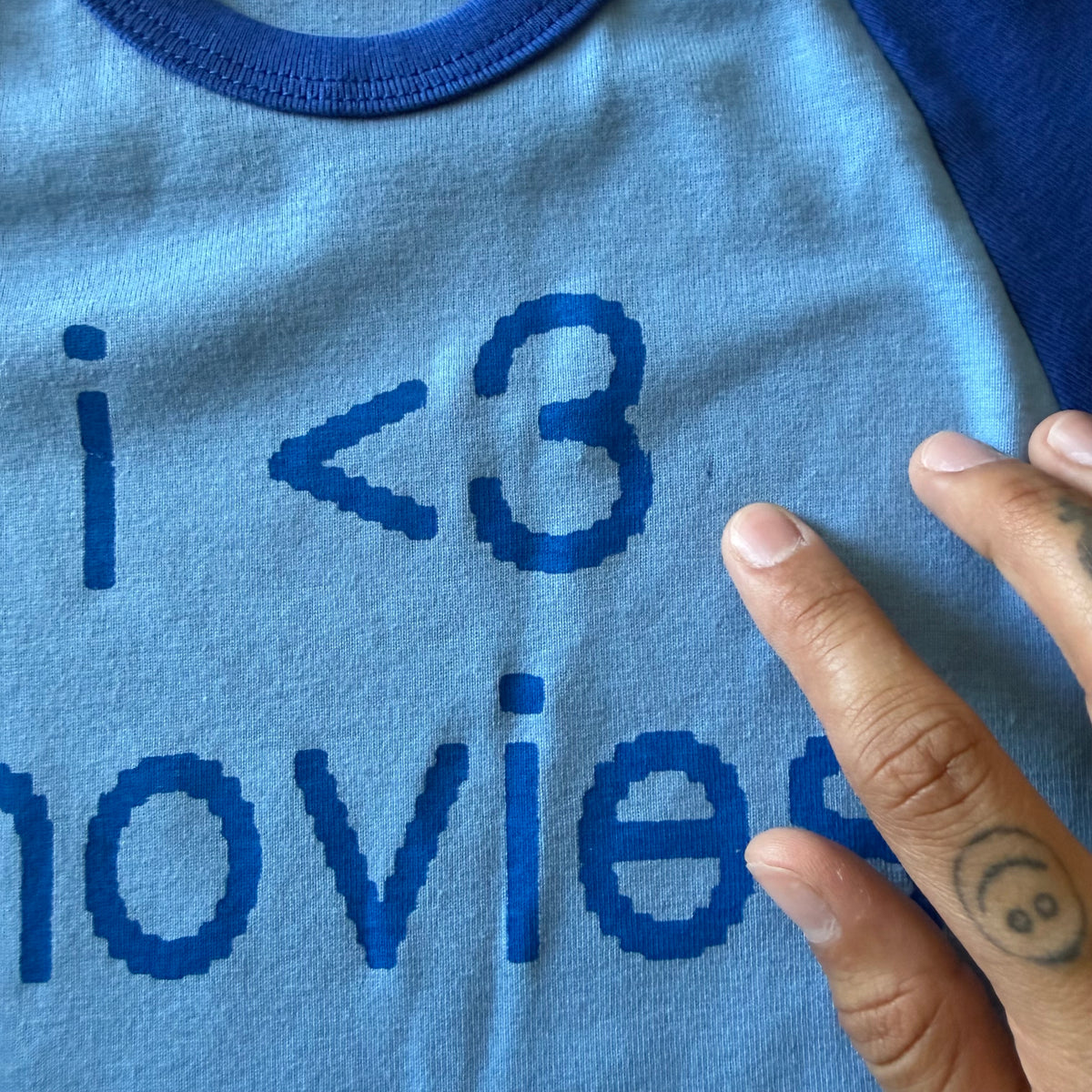 I <3 movies raglan tee - XS