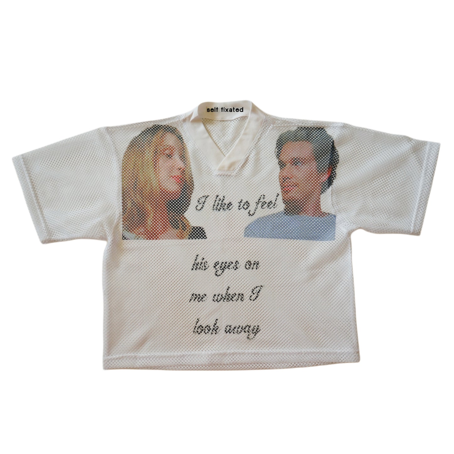 I like to feel his eyes on me... Mesh tee
