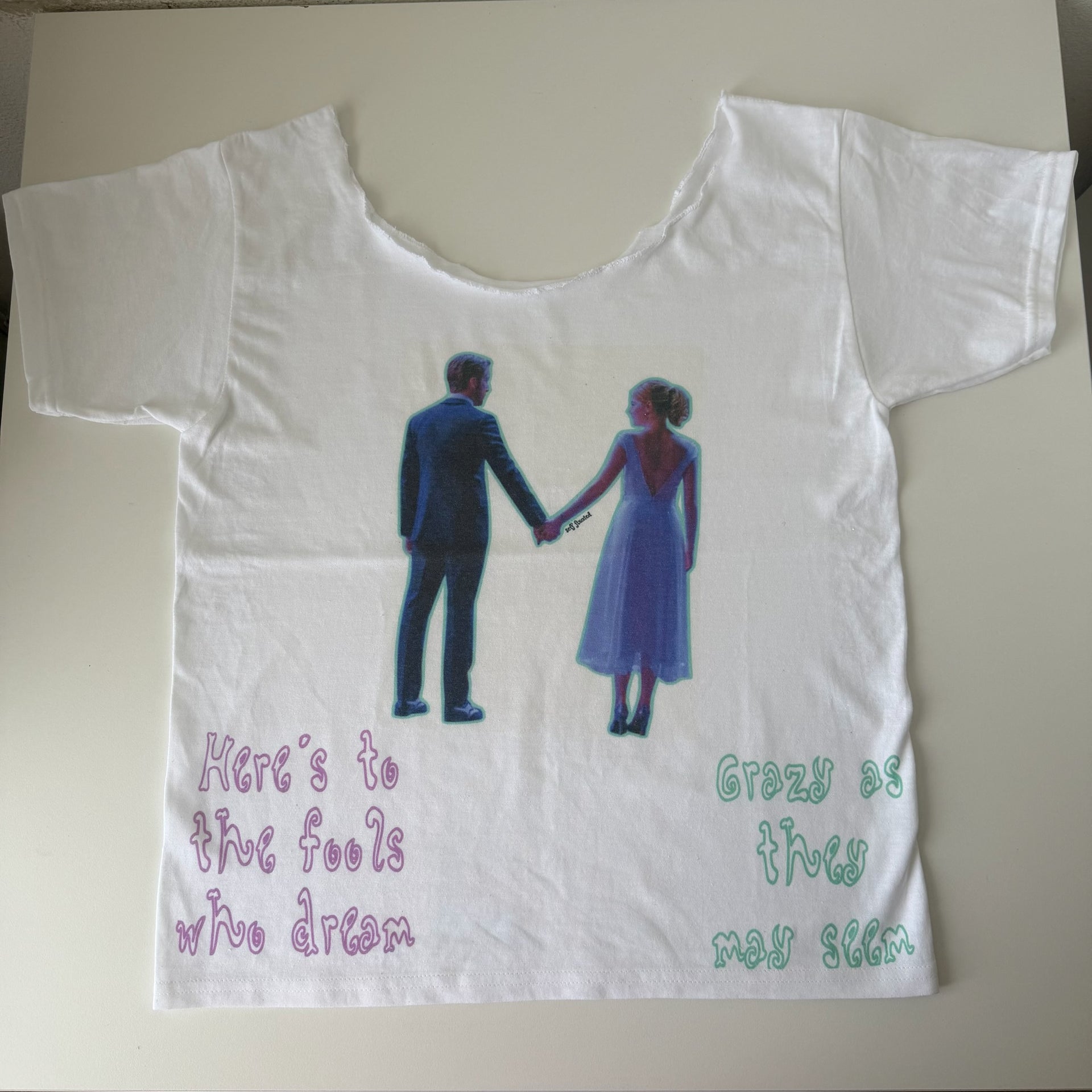 Here's to the fools who dream off the shoulder tee - XL