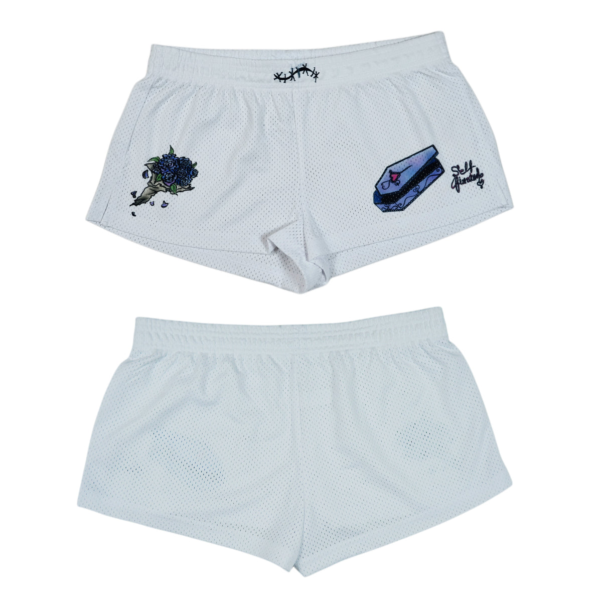 The coffin mesh micro shorts