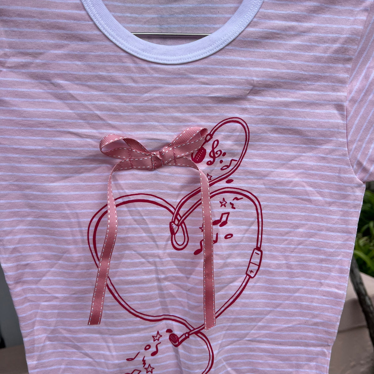 Headphones Striped Cropped tee - M