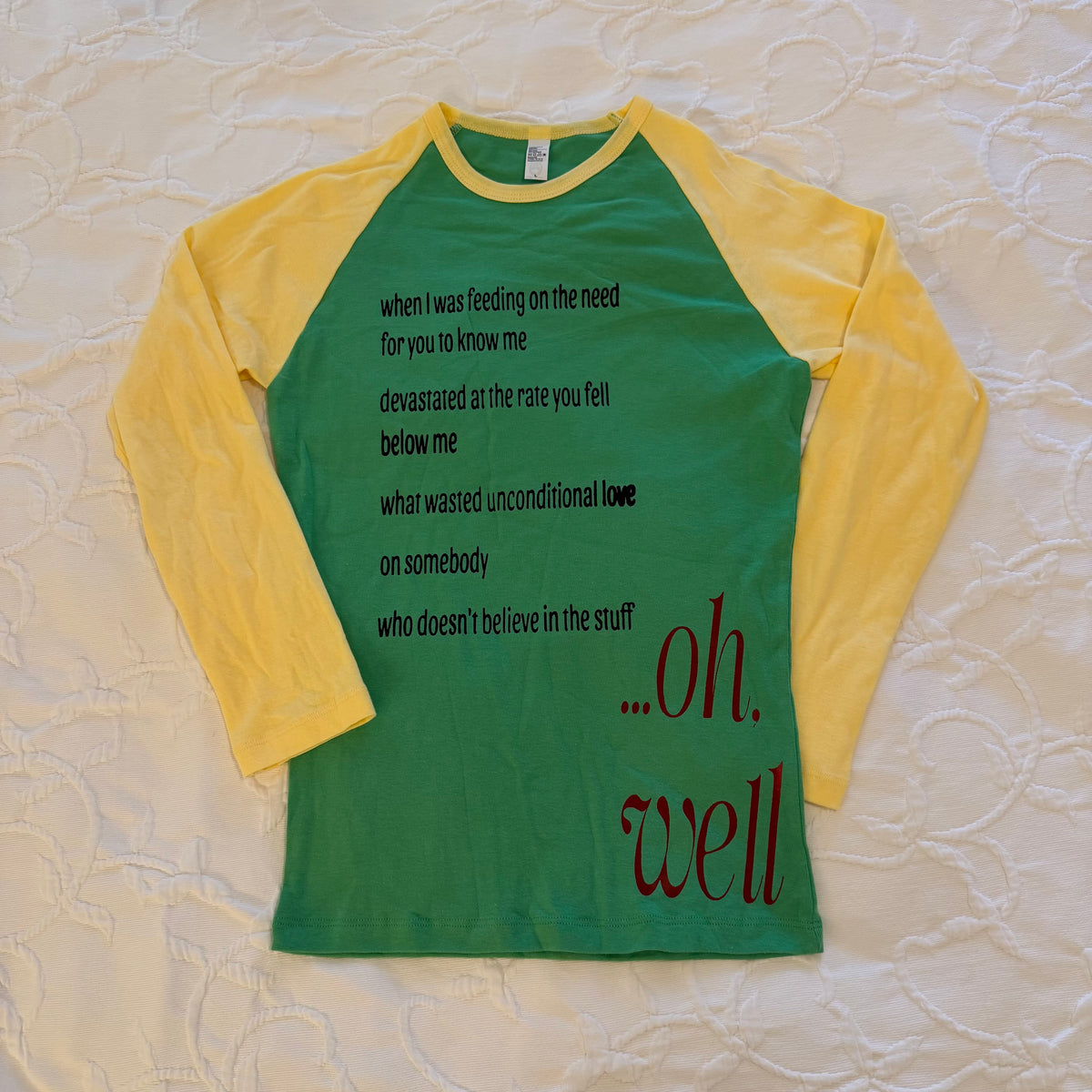 Oh well raglan tee - L