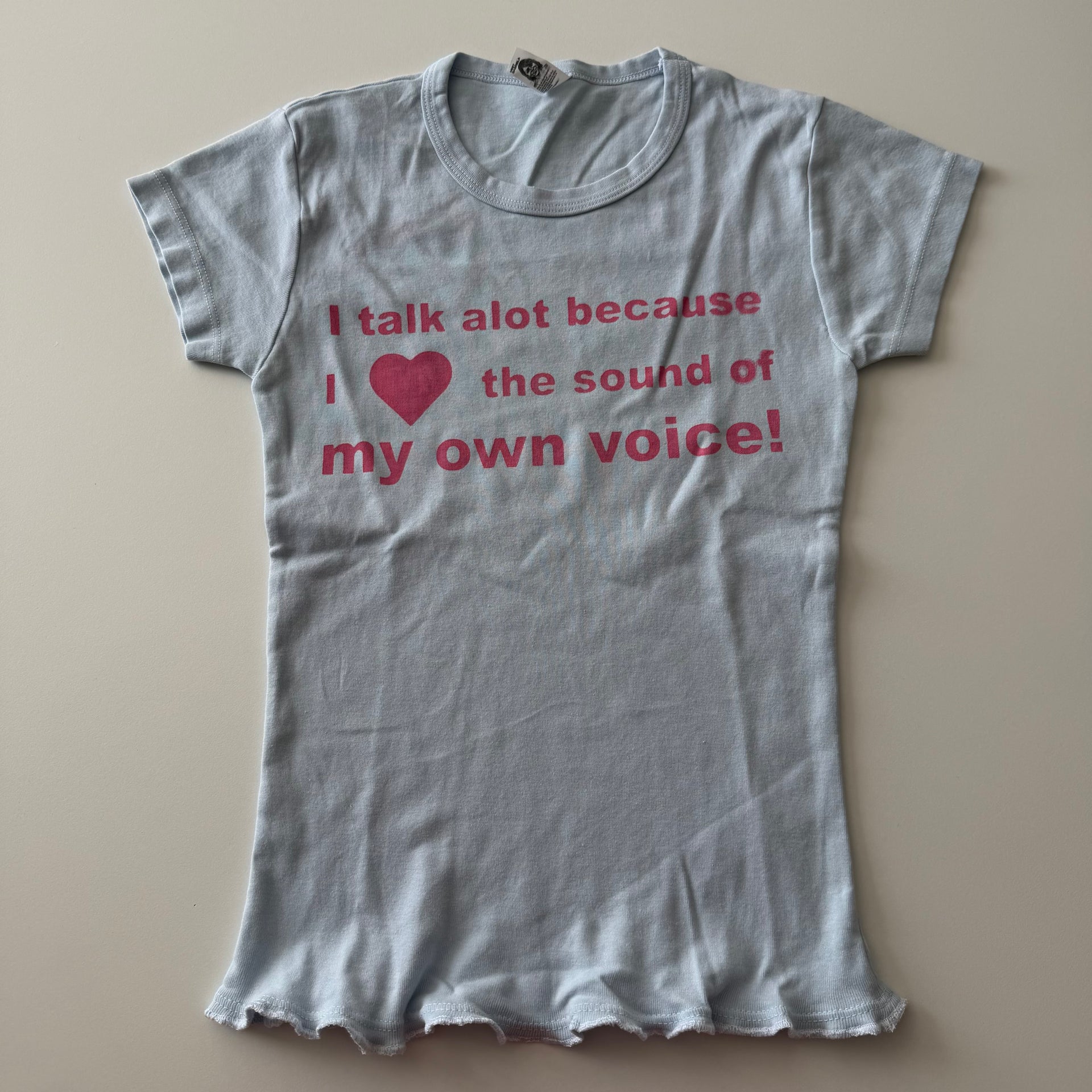 I talk alot... baby tee - XS