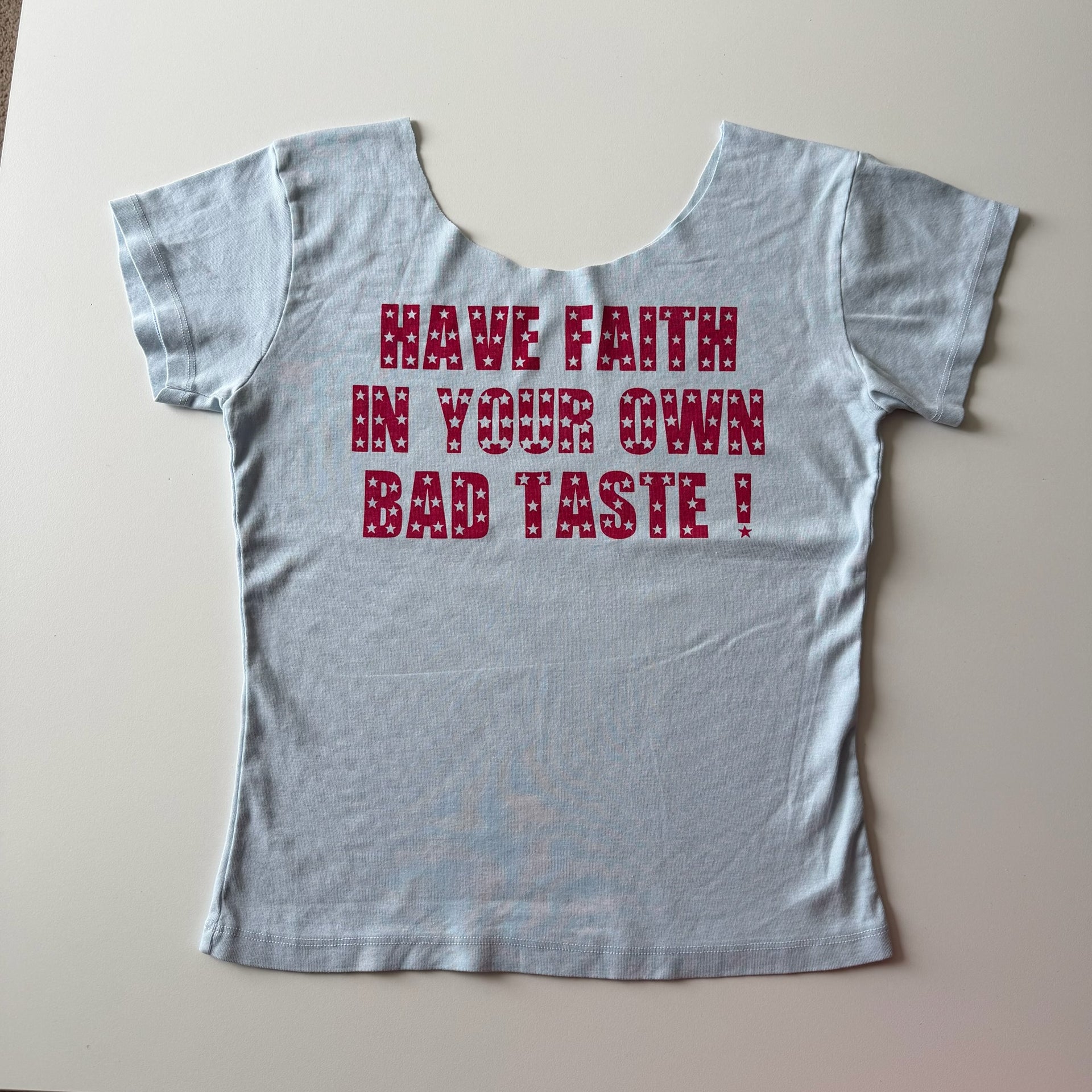 Have faith in your own bad taste off the shoulder tee - XL