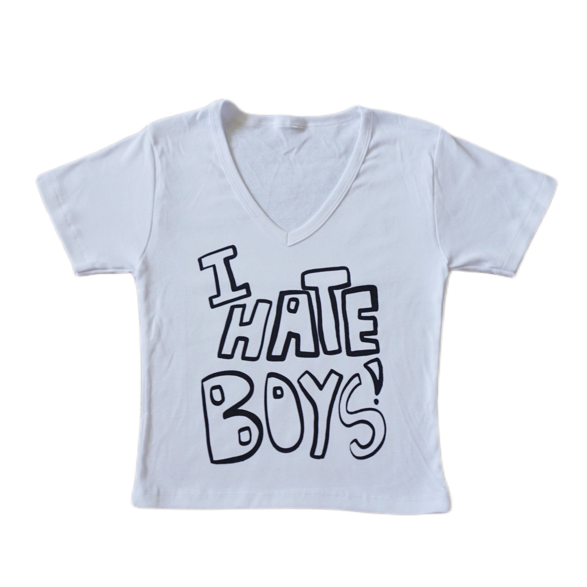 I hate boys! v neck crop top