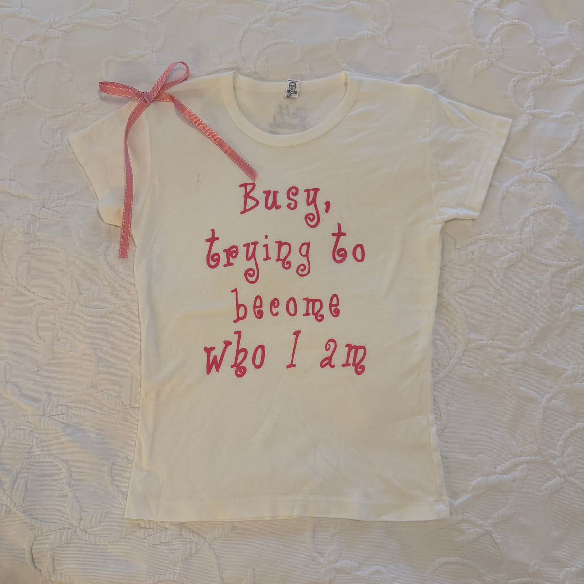 Busy becoming who I am baby tee - L