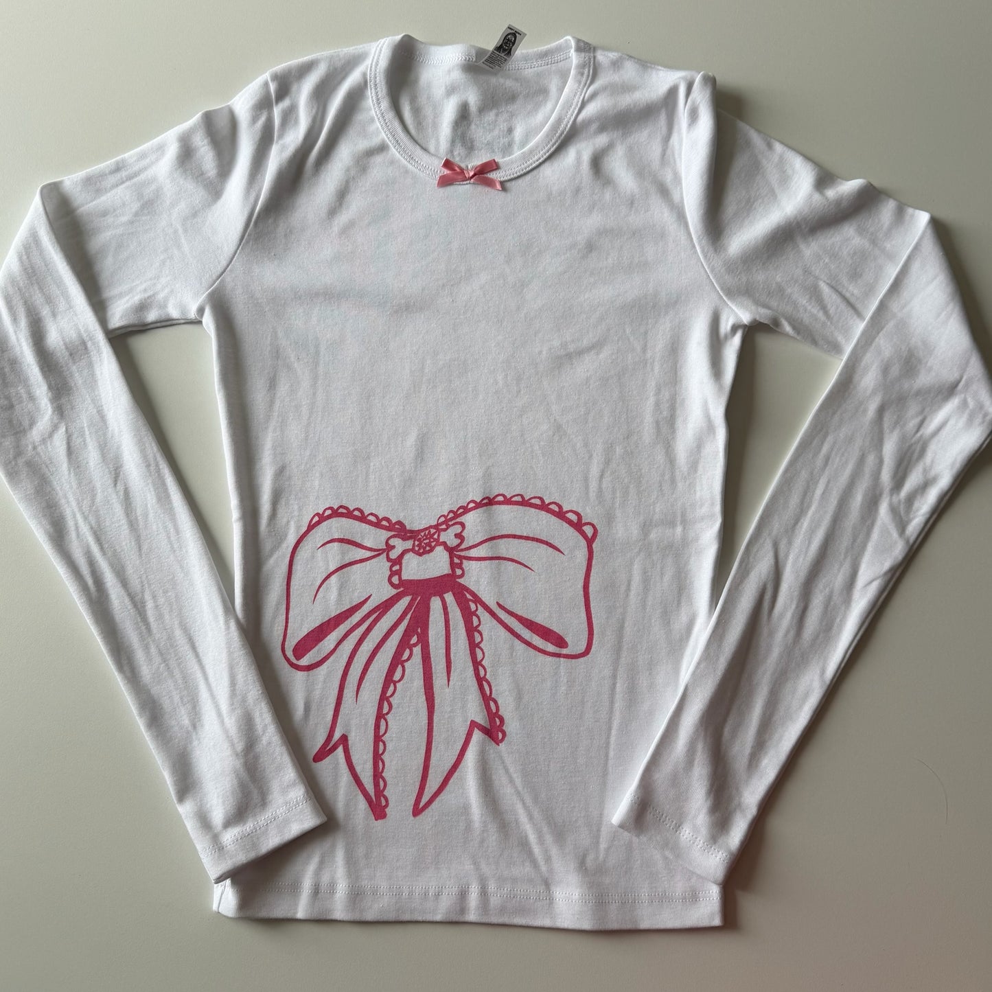 Bow long sleeve tee - S