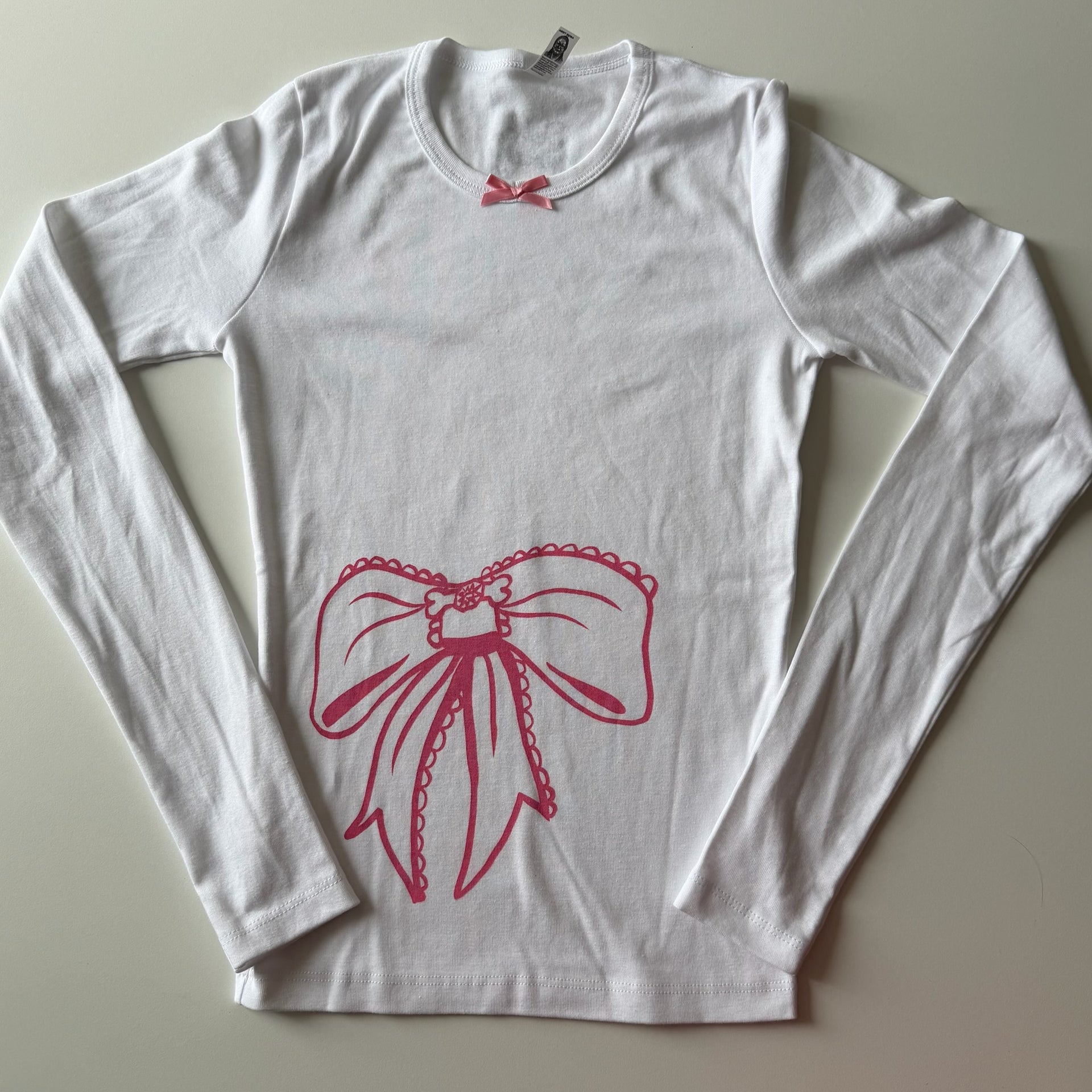 Bow long sleeve tee - S