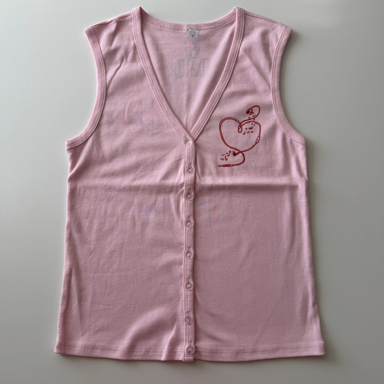 Headphones button up vest - L