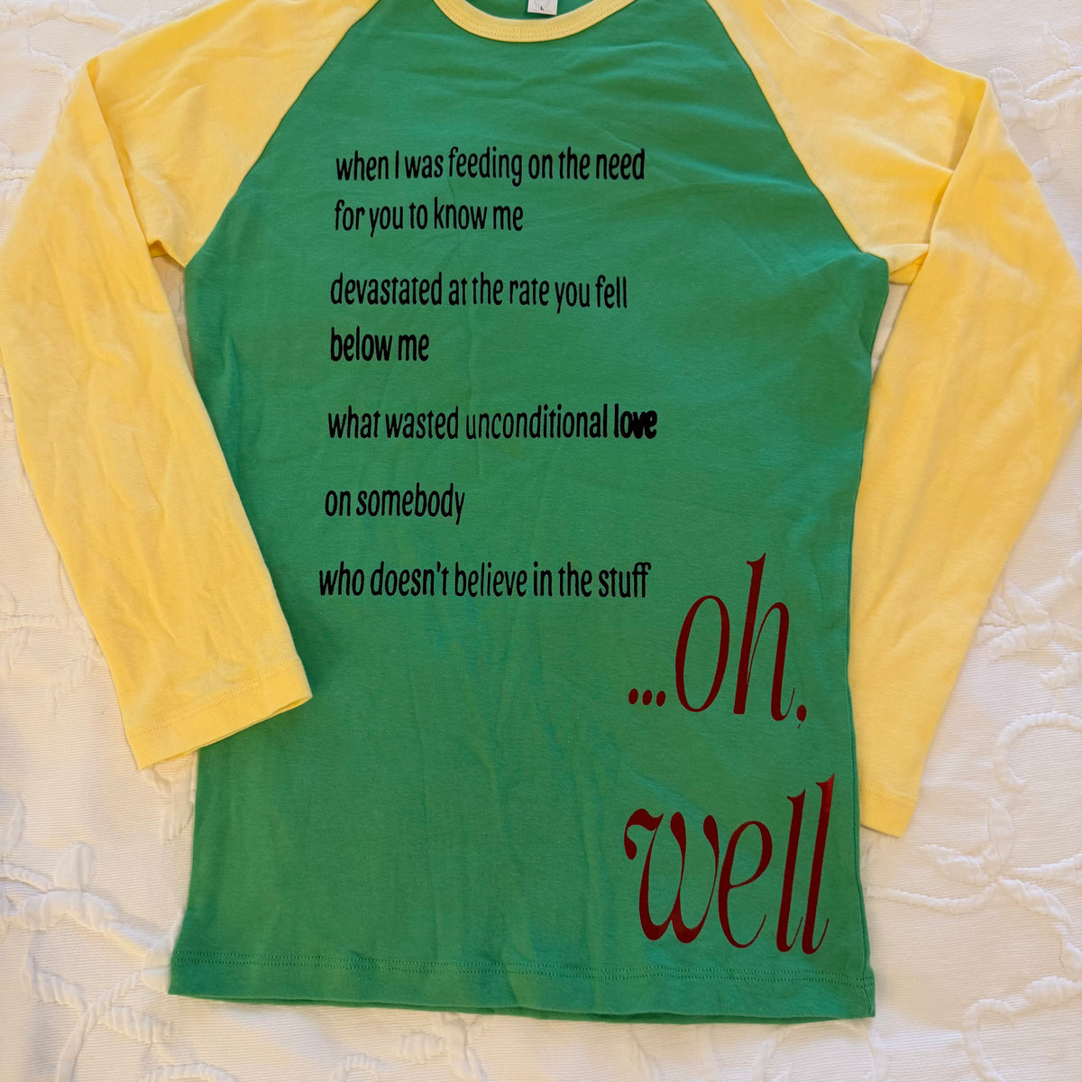 Oh well raglan tee - L