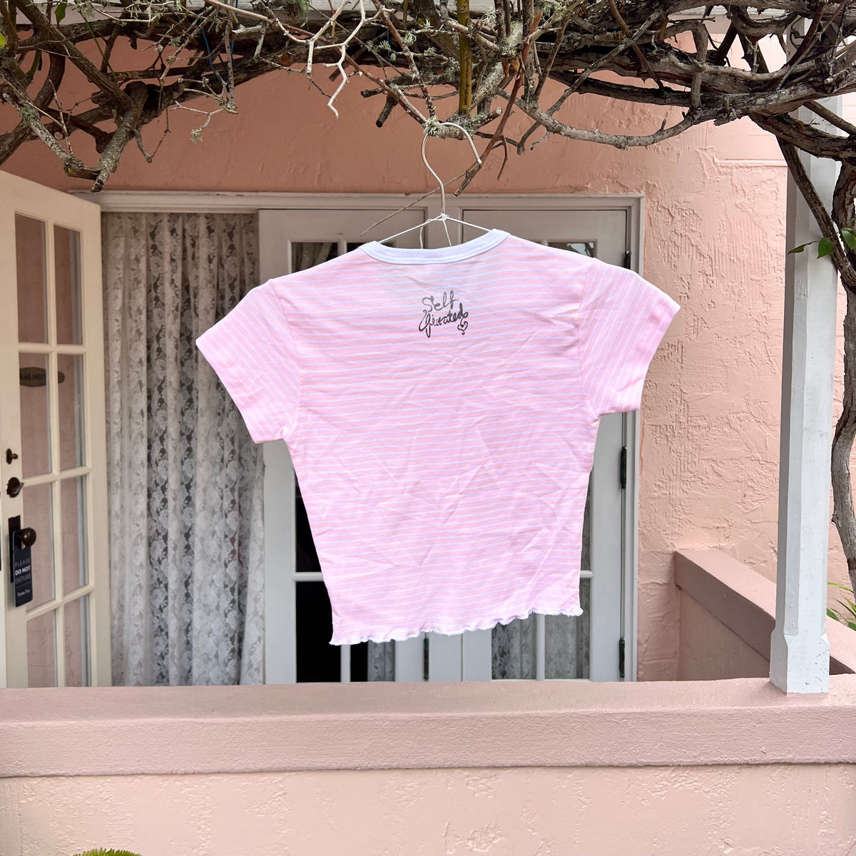 Headphones Striped Cropped tee - M