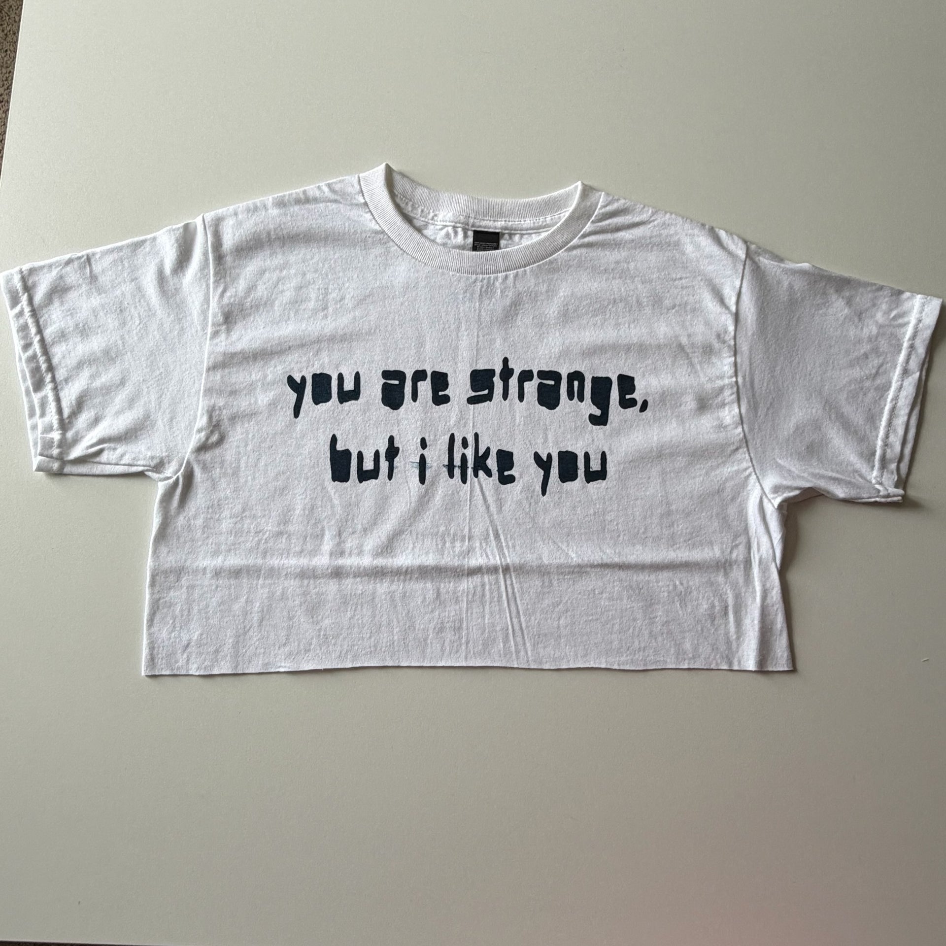 You are strange... cropped tee - M
