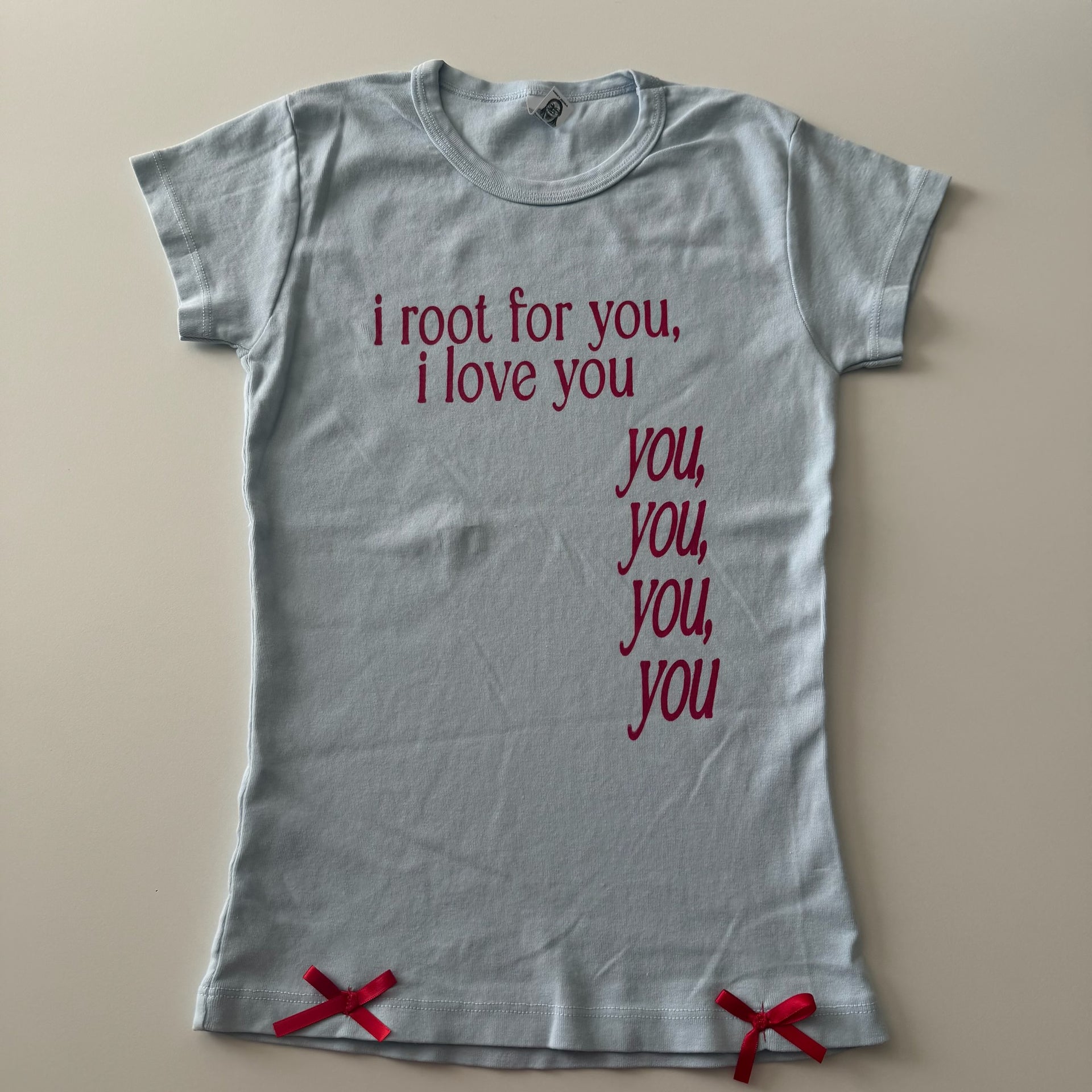 I root for you, i love you... baby tee - S