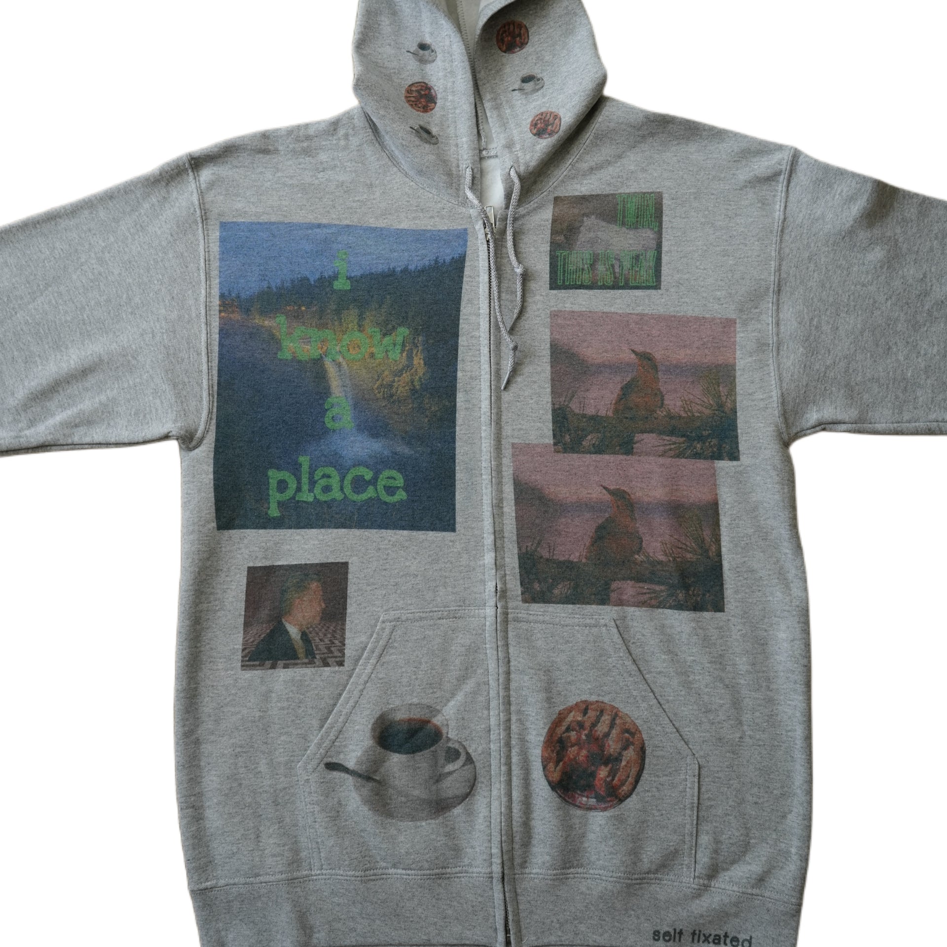 I know a place zip up hoodie