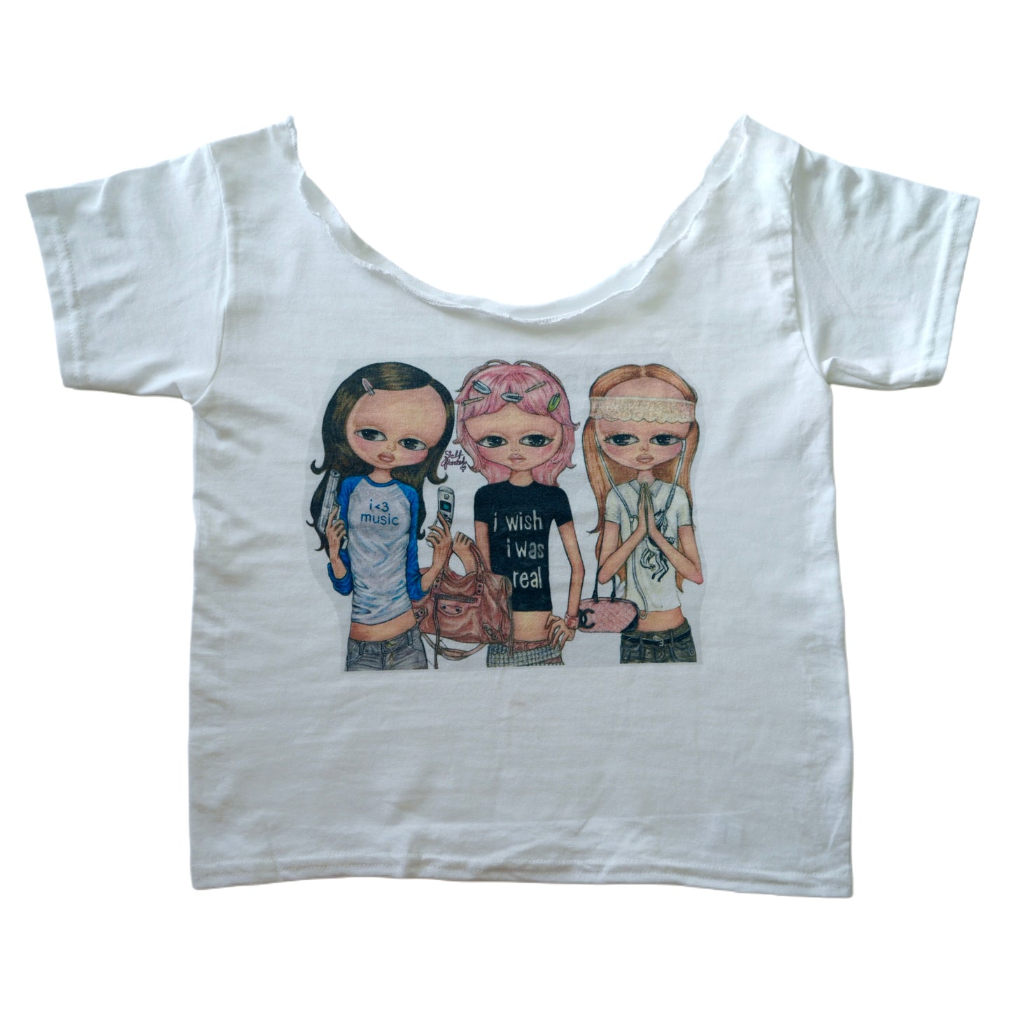The girls off the shoulder tee