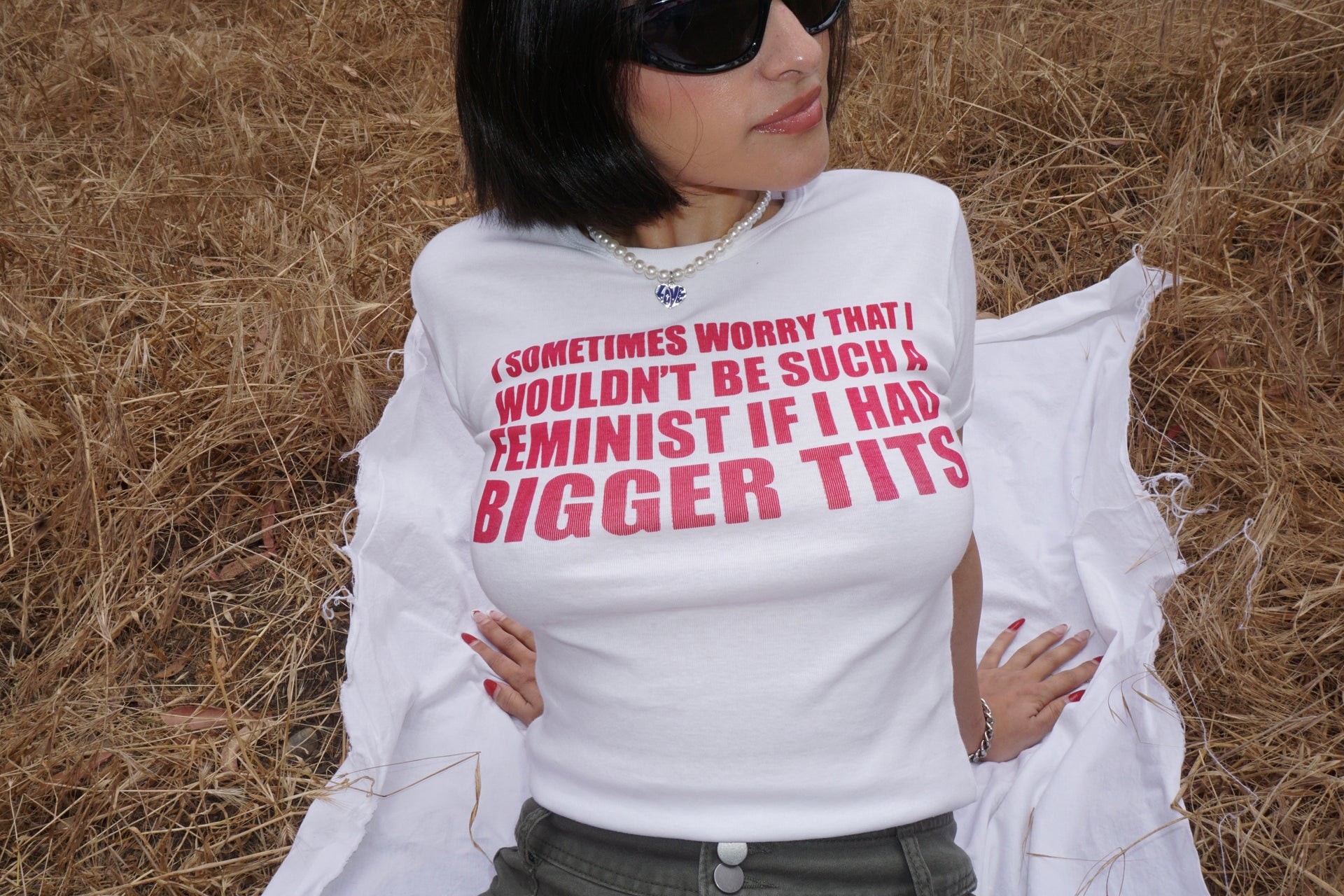 I sometimes worry I wouldn't be such a feminist if I had bigger tits fitted baby tee
