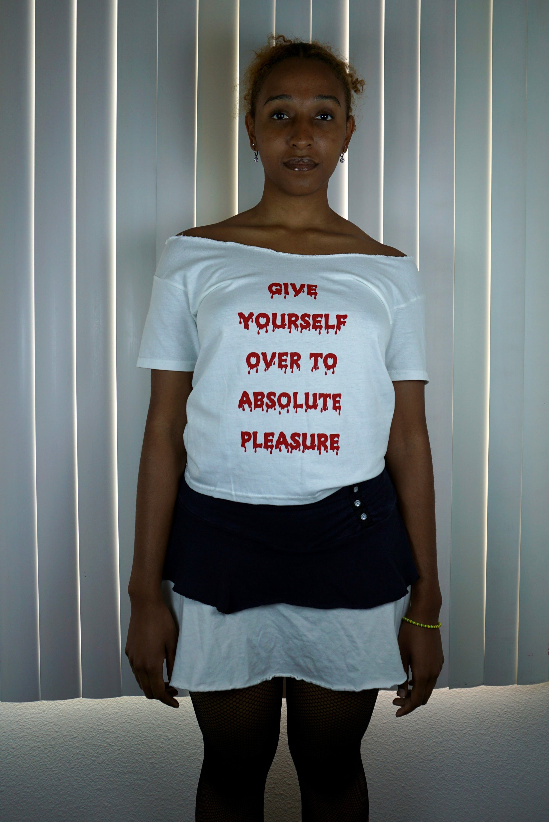 give yourself over... off the shoulder tee