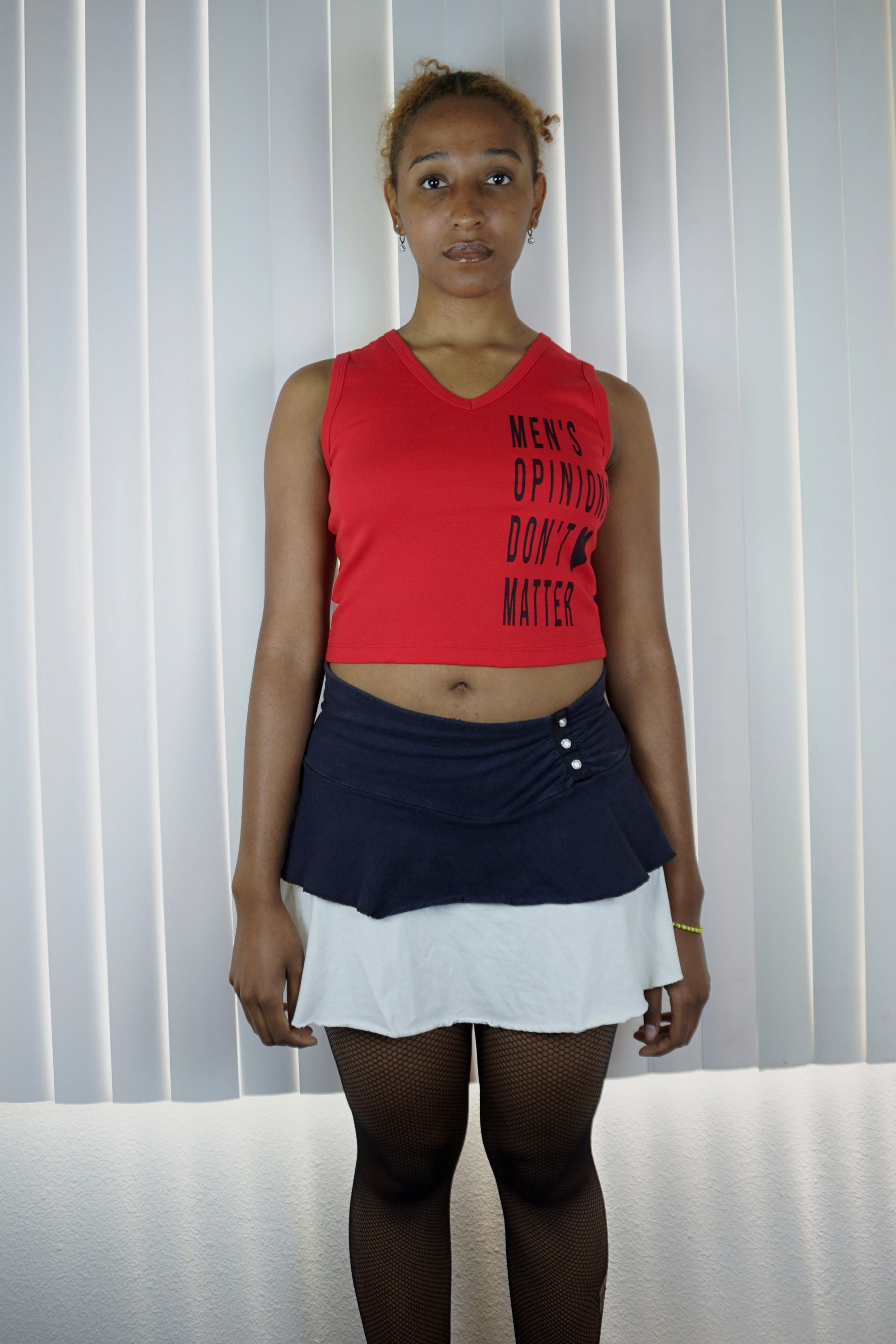 Men's opinions don't matter v neck crop top