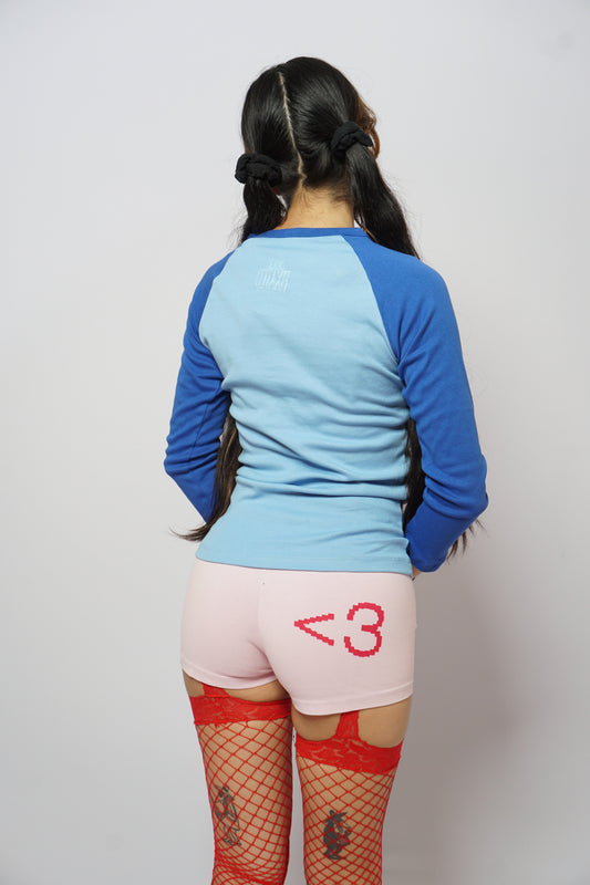 Heart print micro shorts