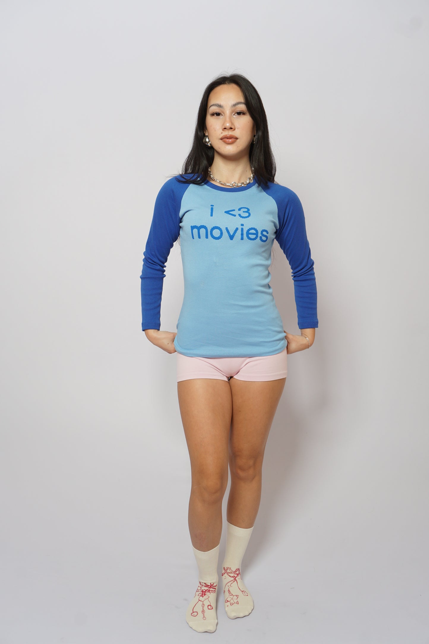 I love movies raglan long sleeve top