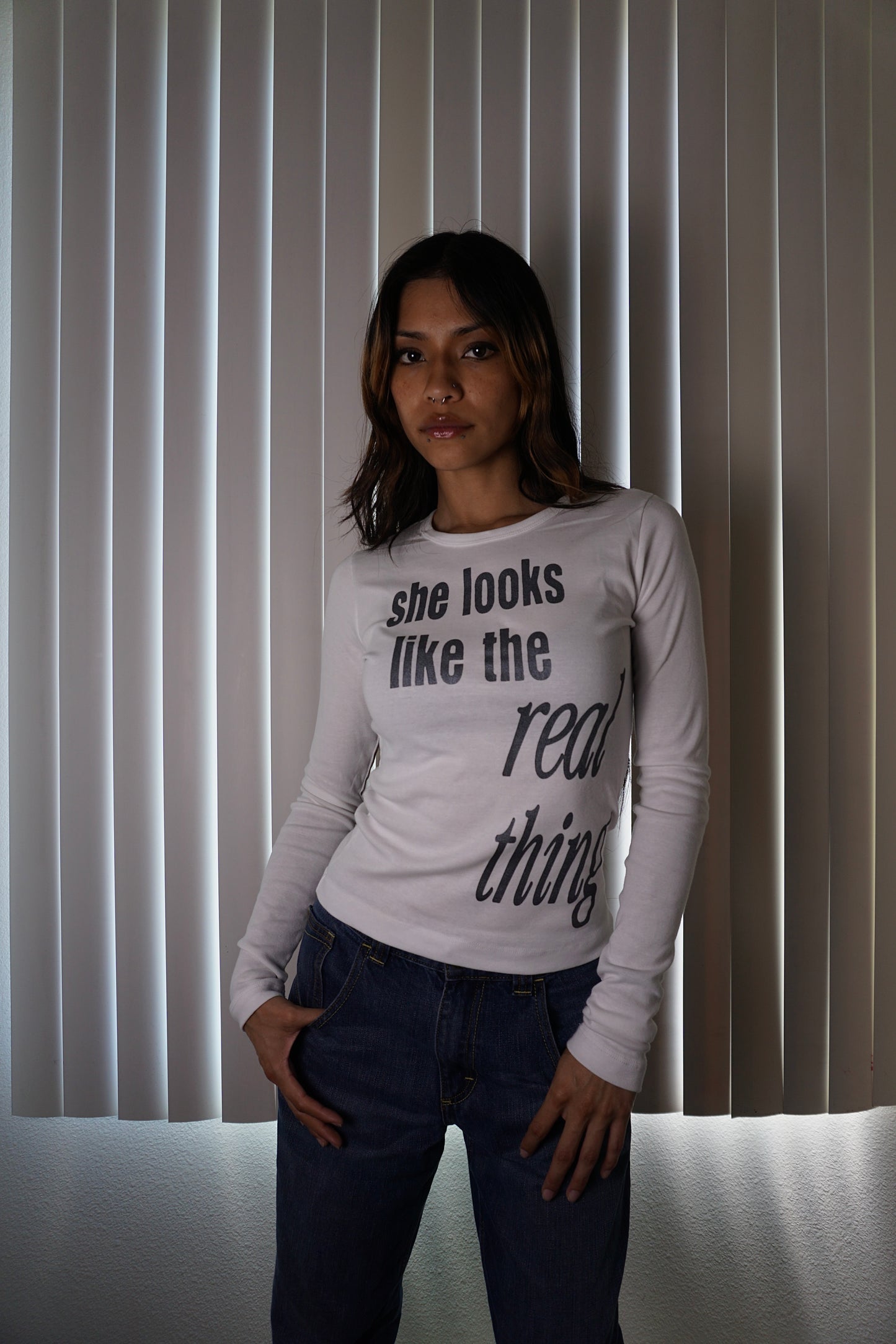 She looks like the real thing long sleeve top