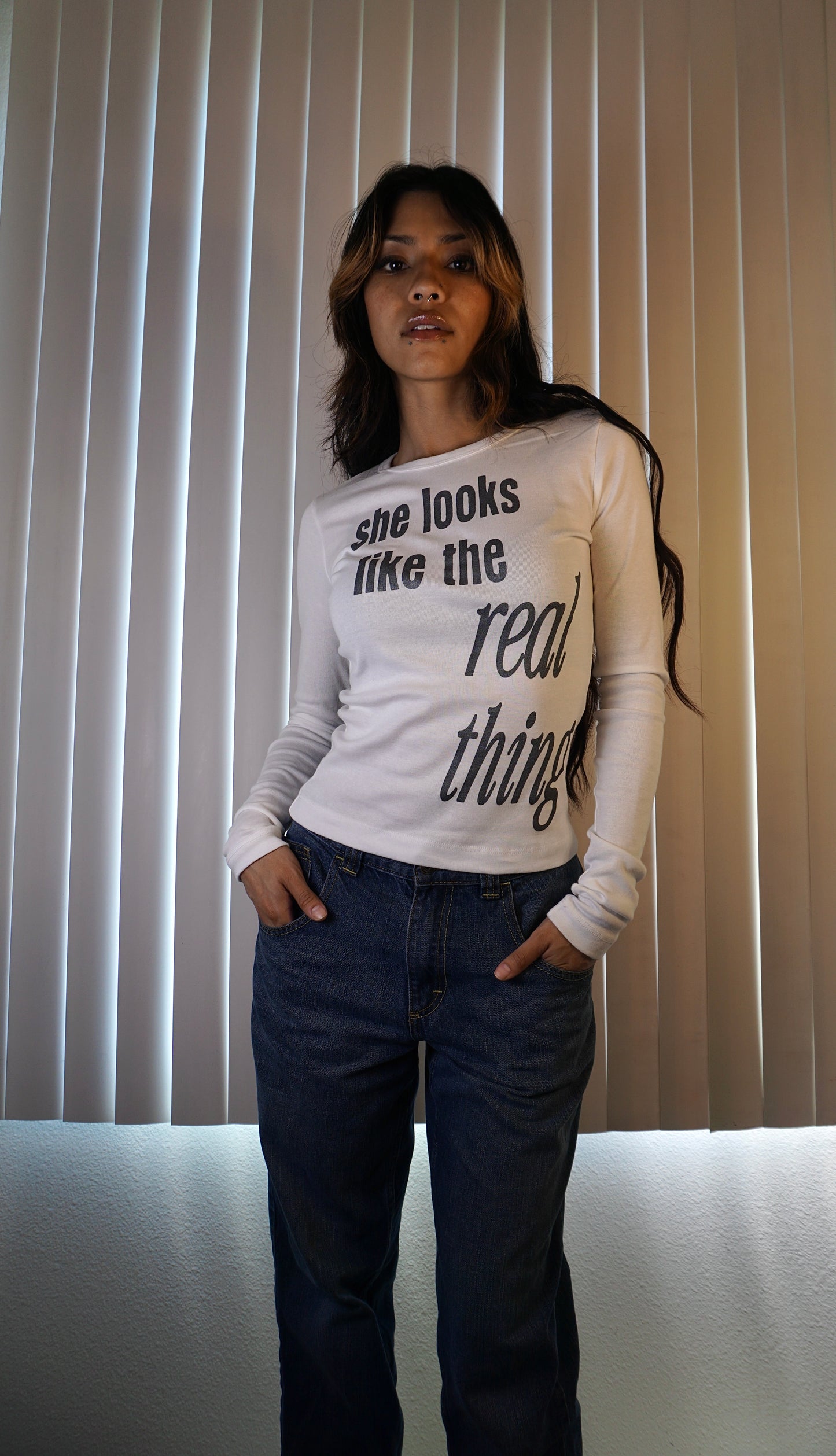 She looks like the real thing long sleeve top