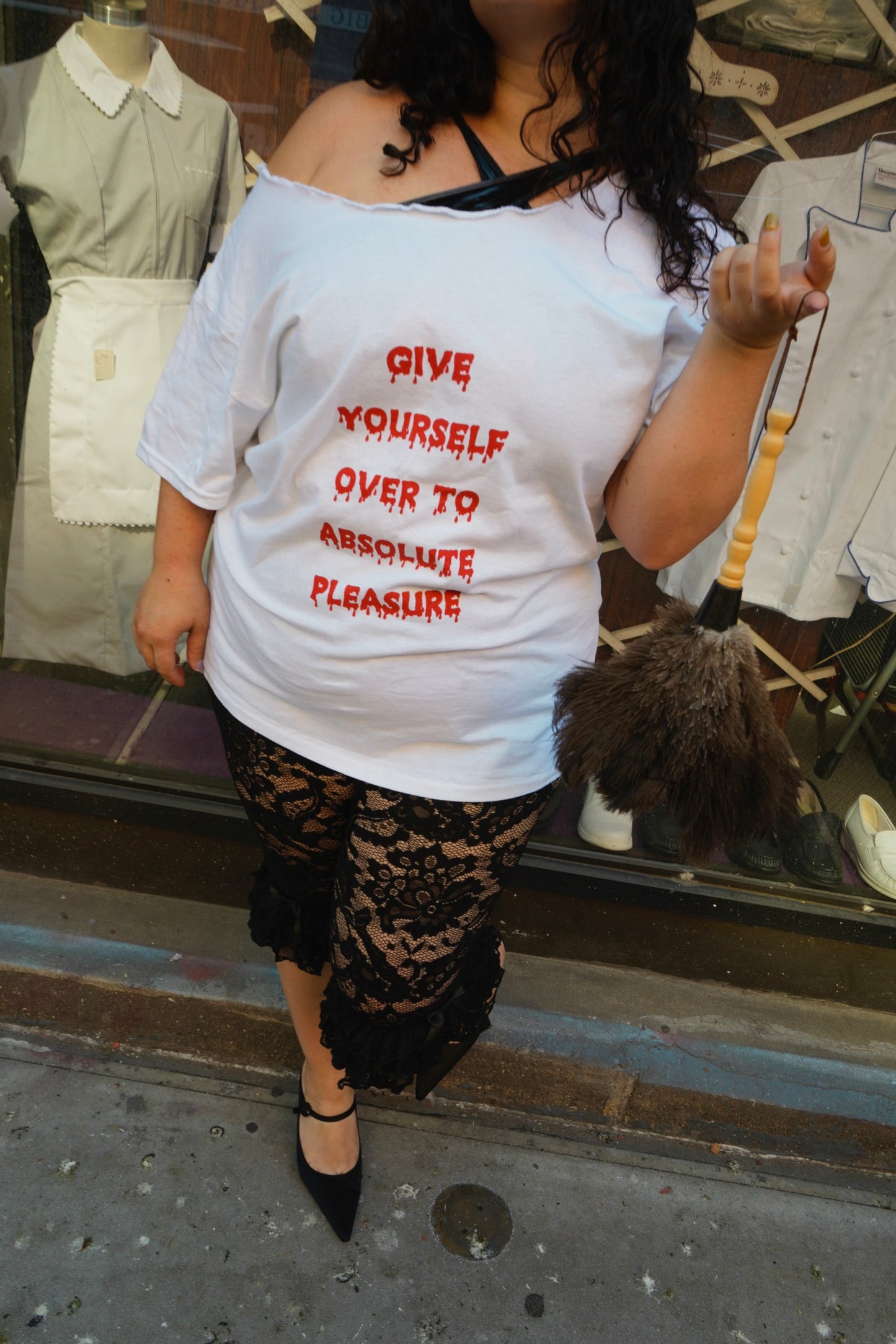give yourself over... off the shoulder tee