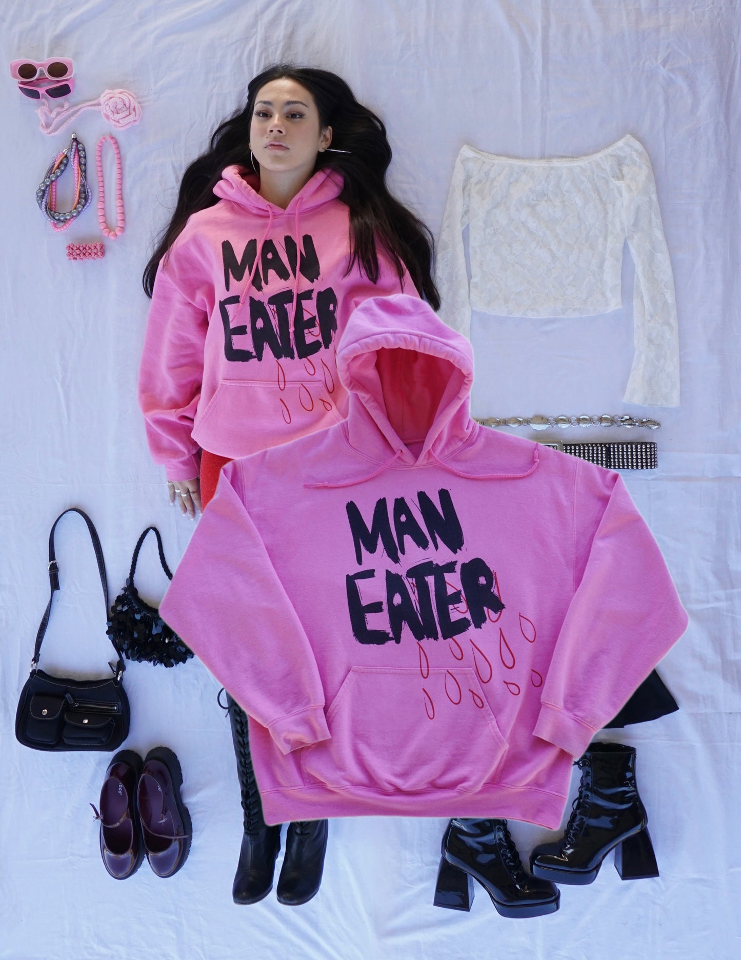 Man Eater hoodie - pink