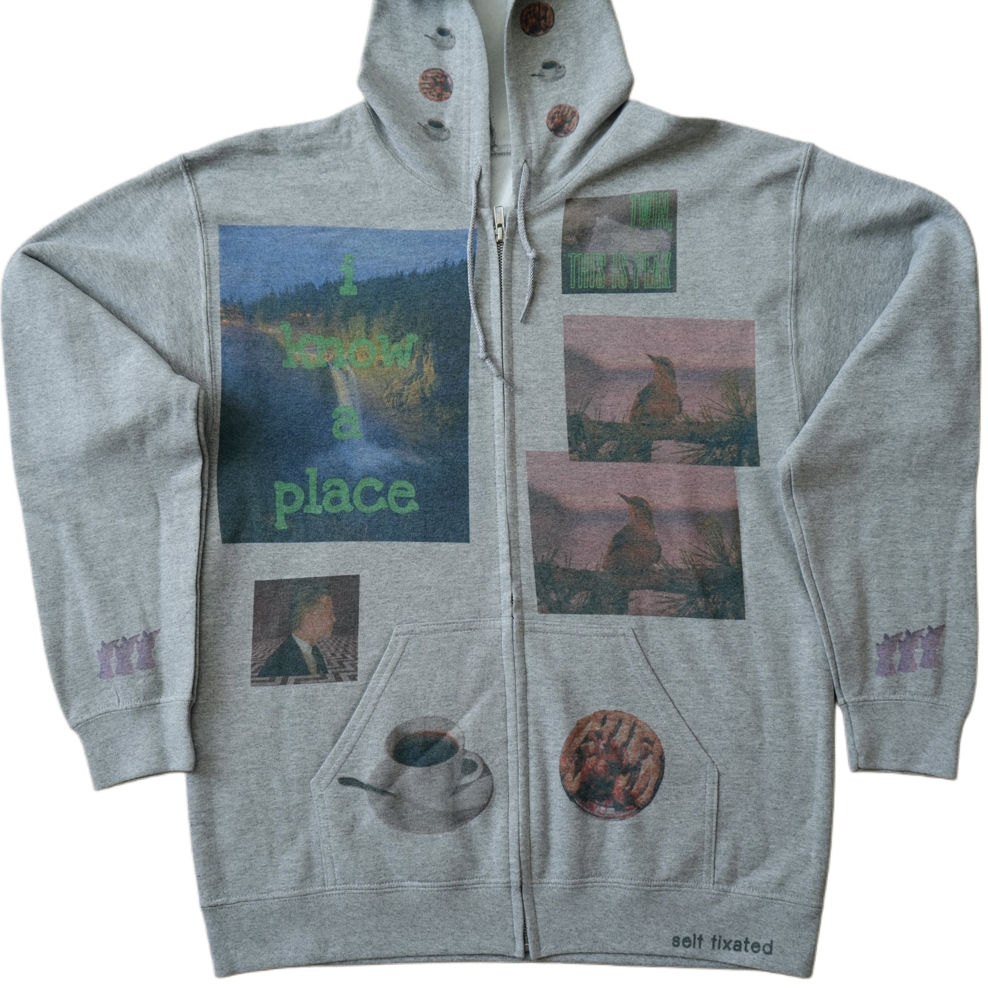 I know a place zip up hoodie