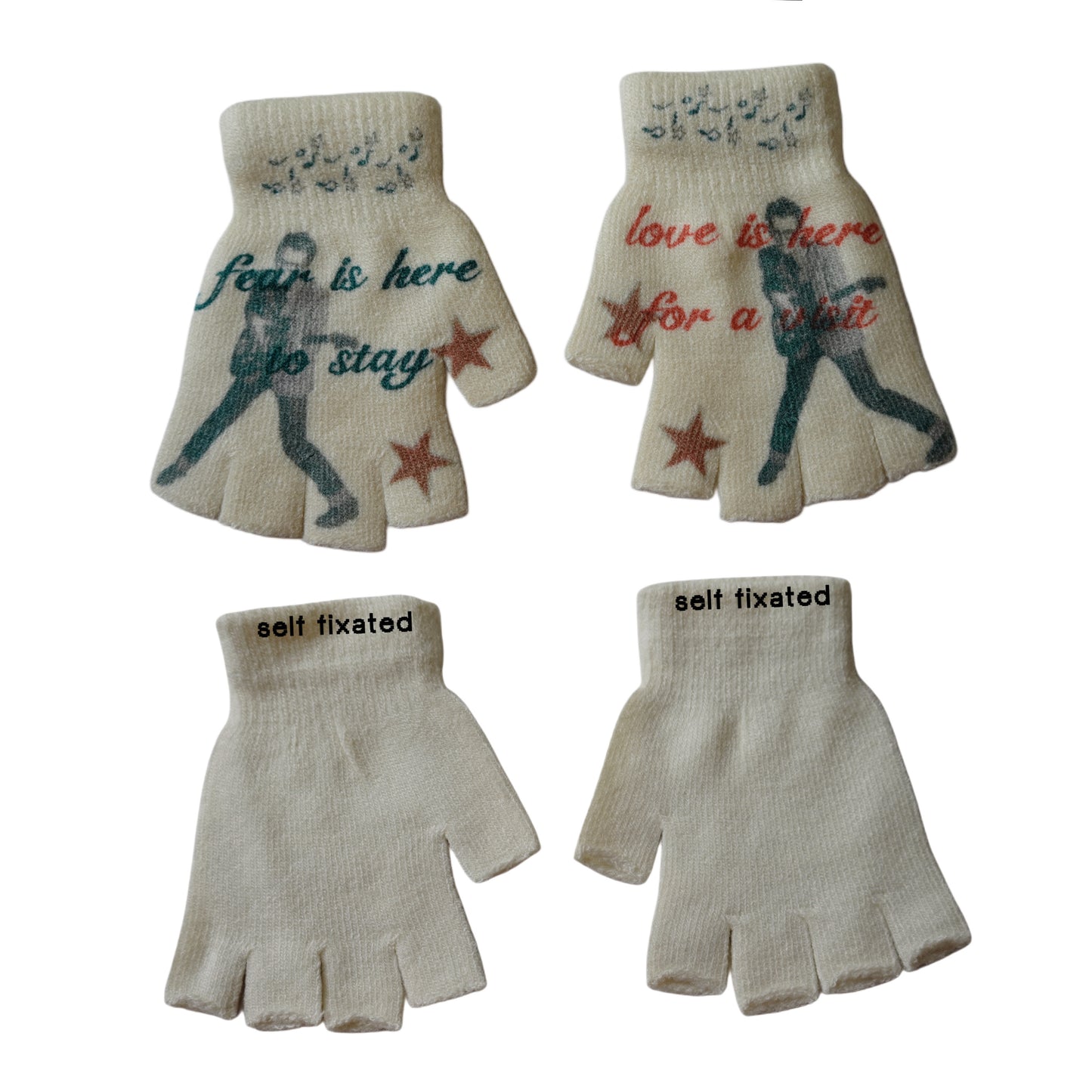 Love is here for a visit gloves