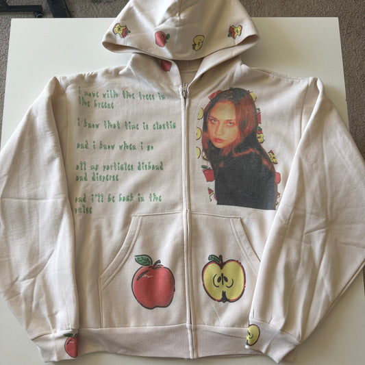 Time is elastic zip up hoodie - M