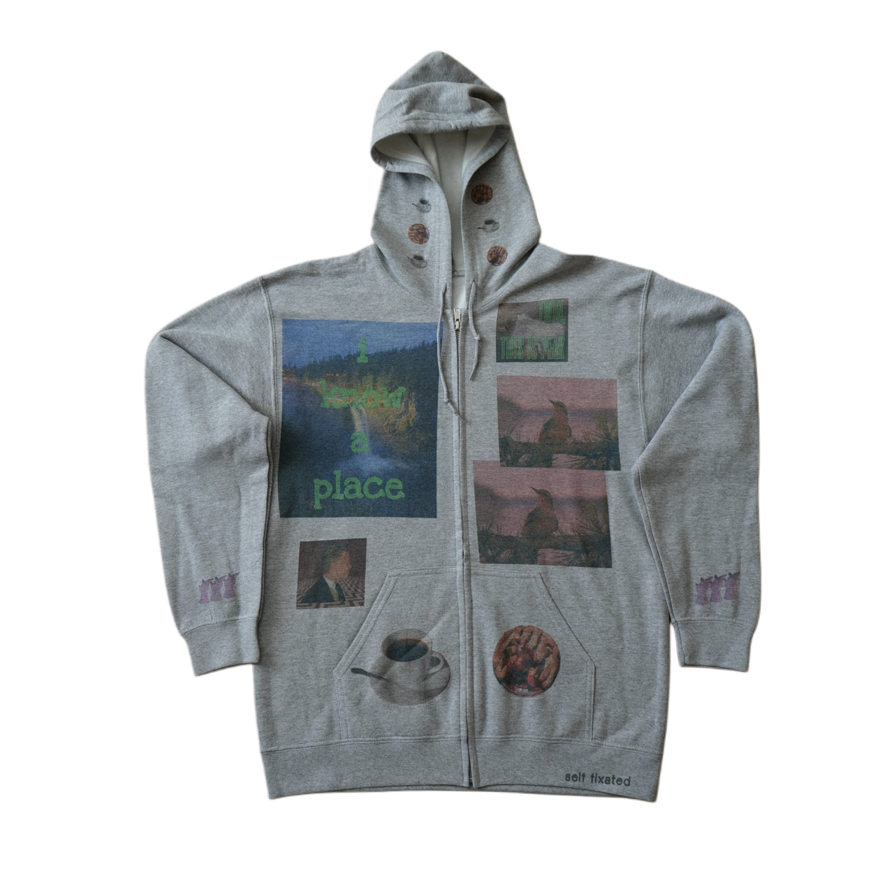 I know a place zip up hoodie