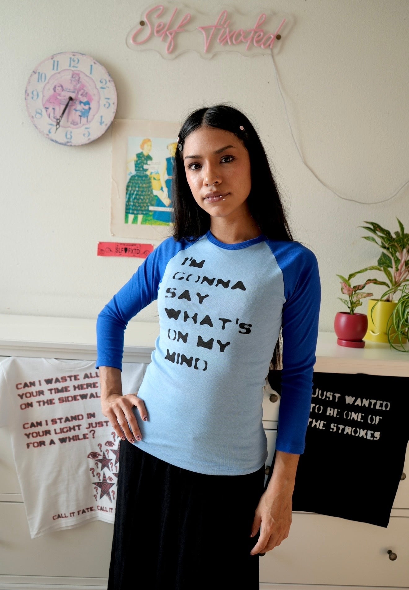I'm gonna say what's on my mind 3/4 sleeve top