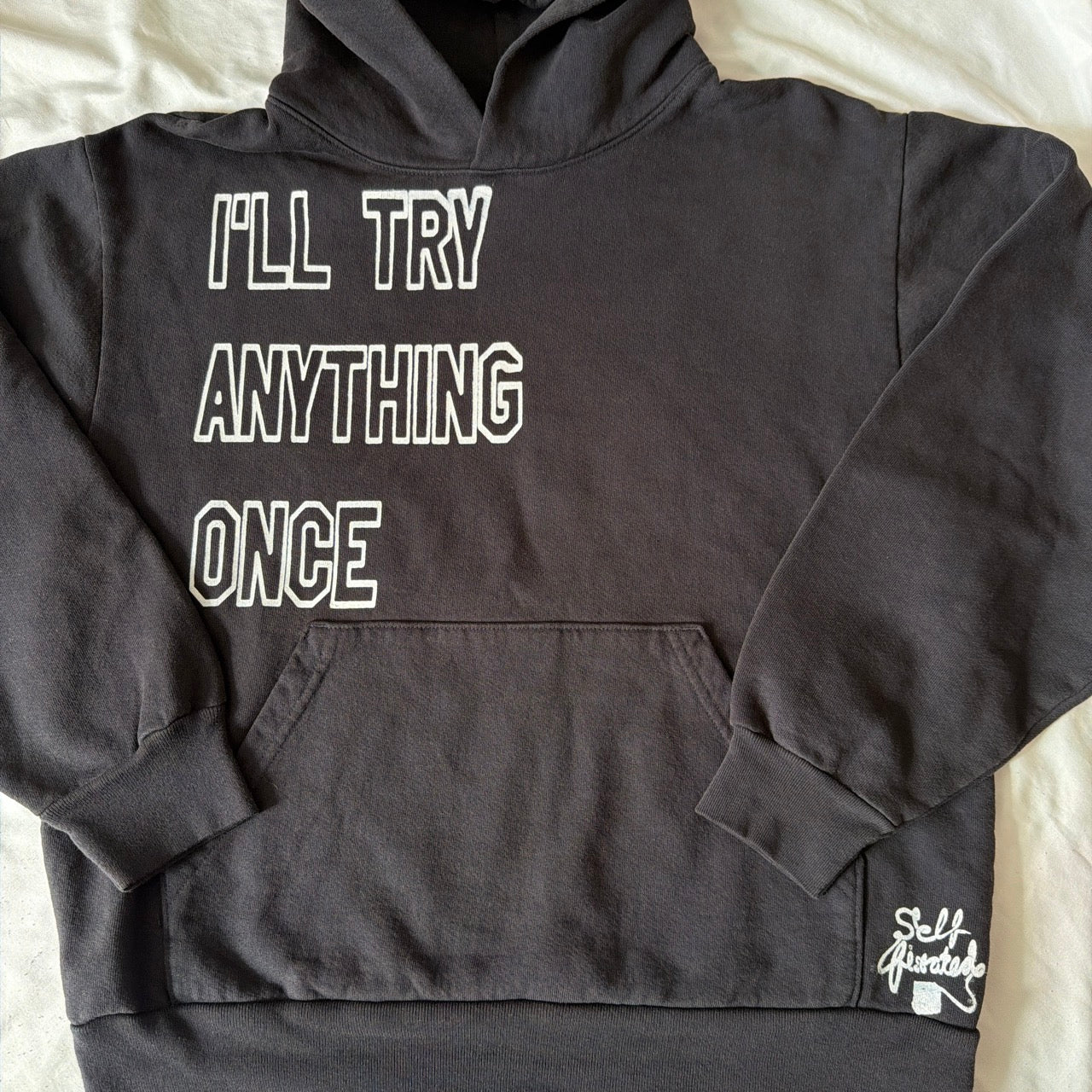 I'll try anything once hoodie - S