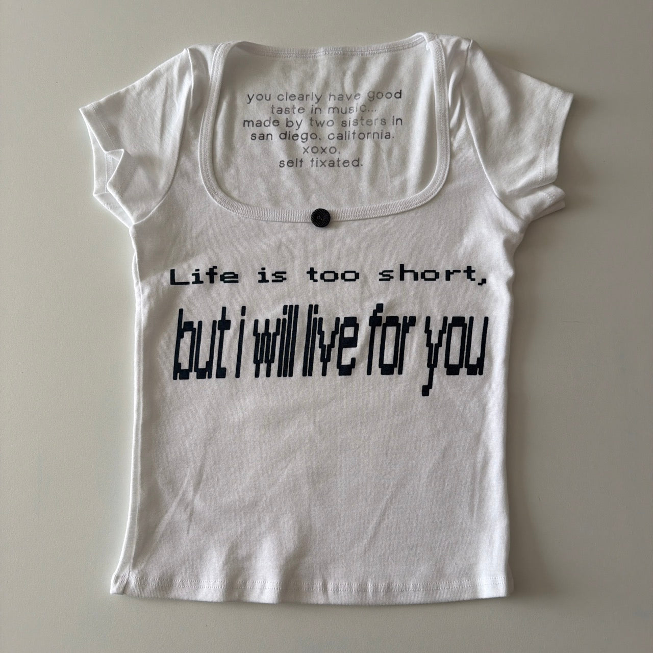 Life is too short crop top - XS