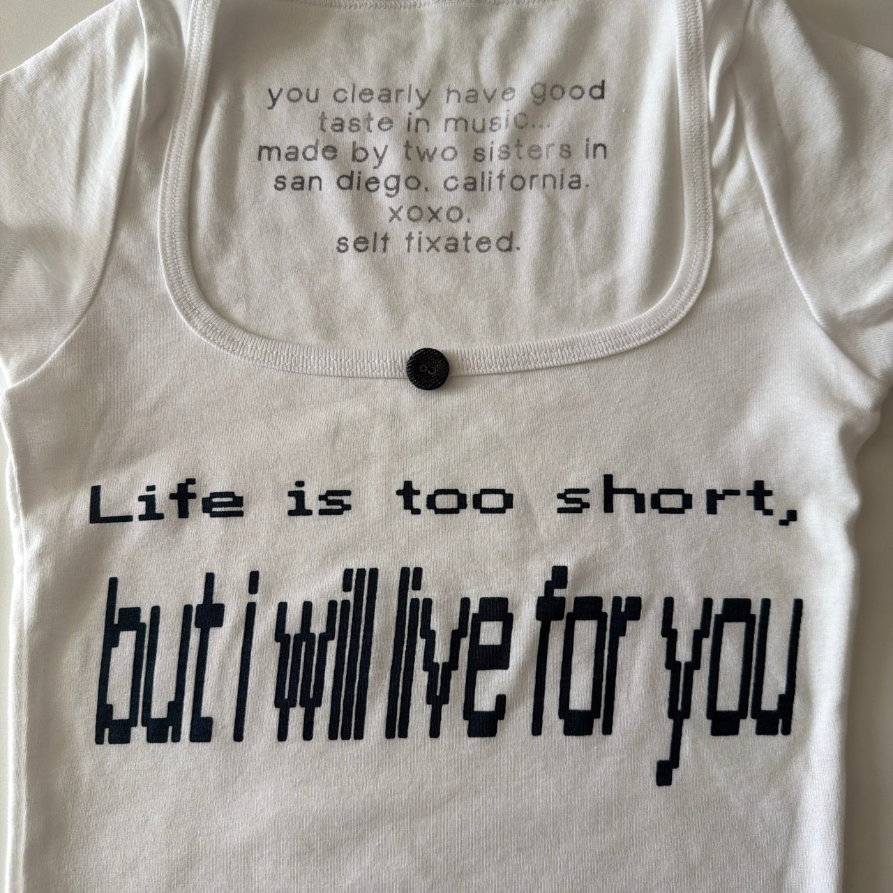 Life is too short crop top - XS