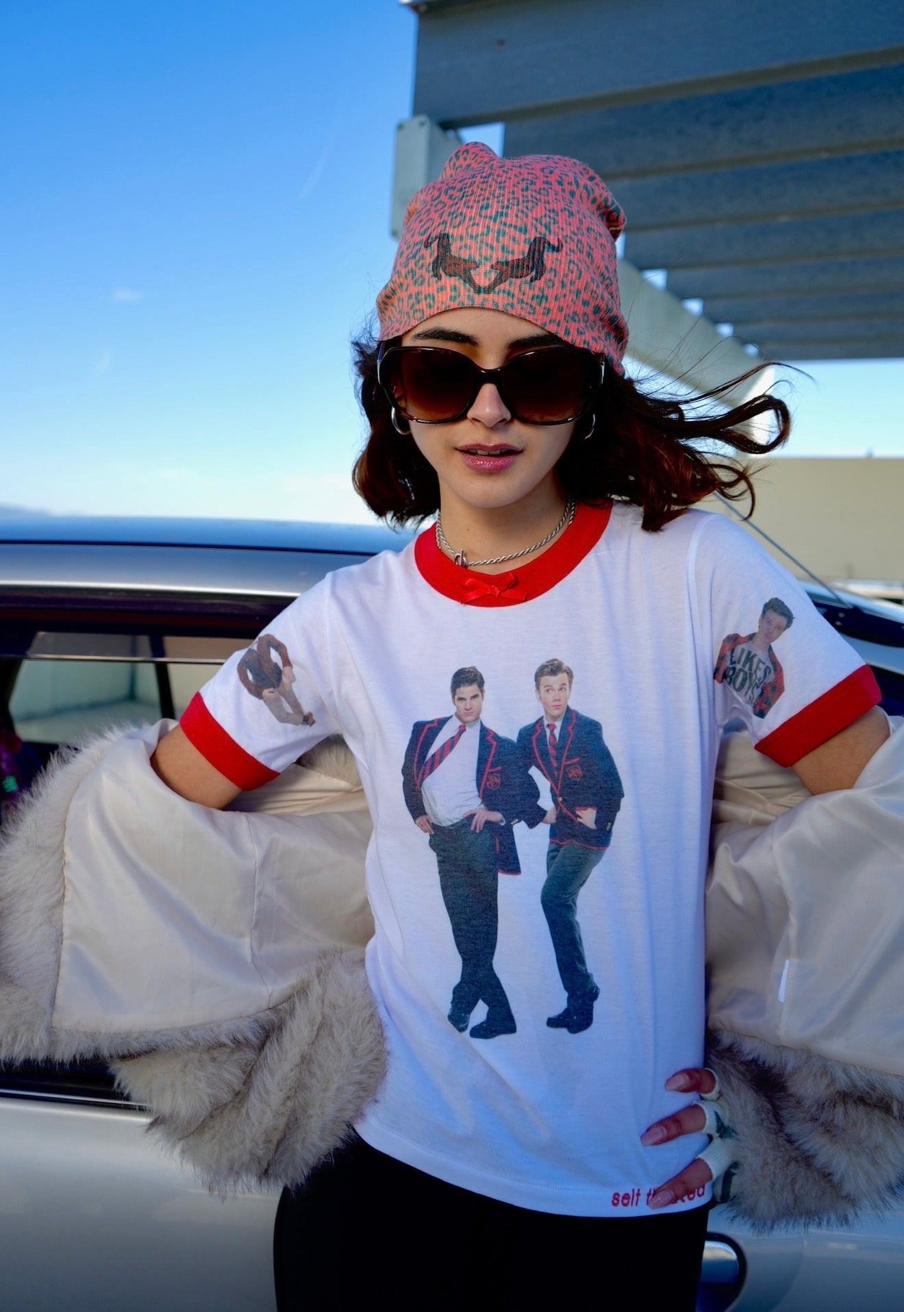 Leopard print beanie