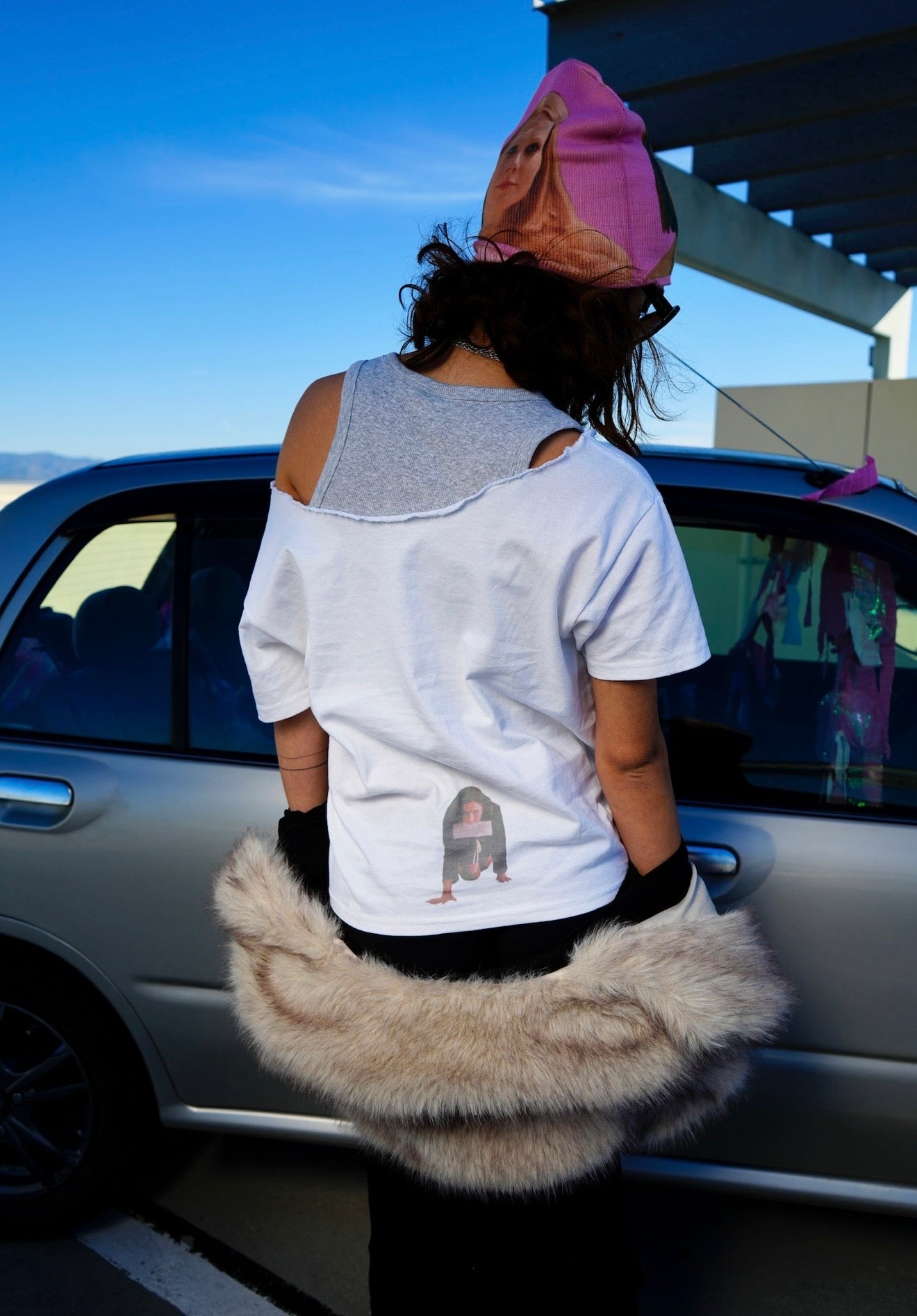 Secretary off the shoulder tee
