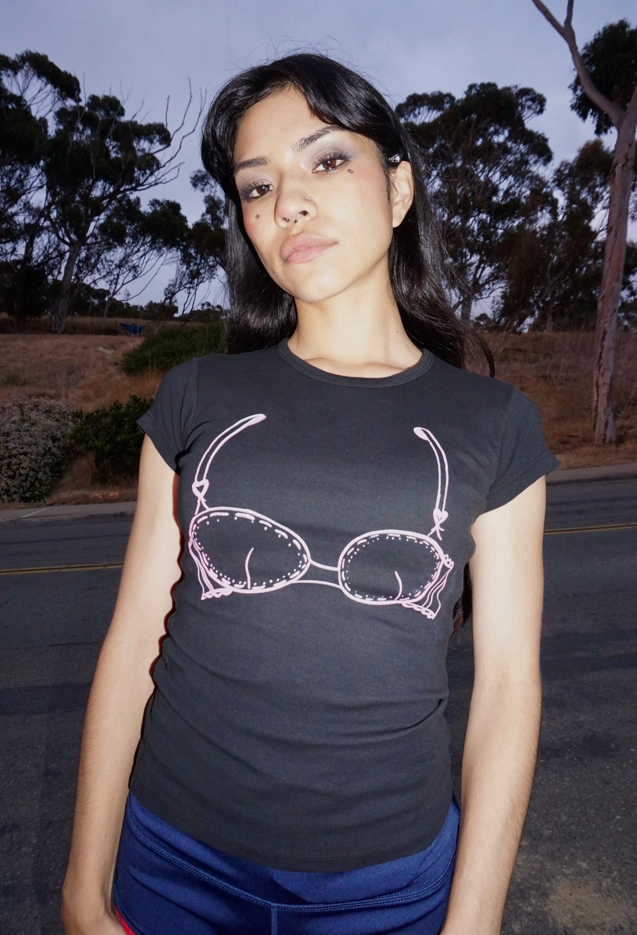 Bra printed baby tee
