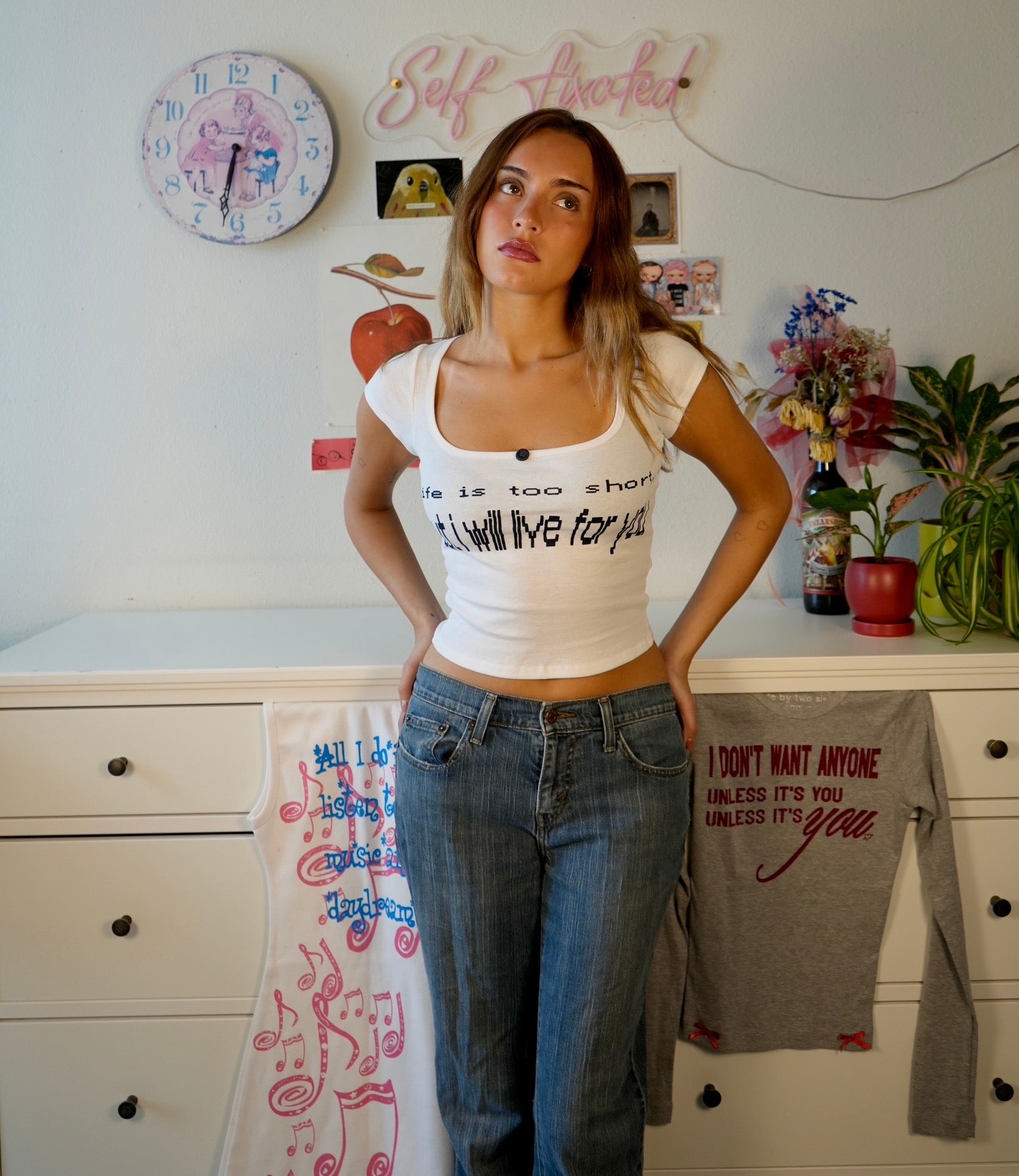 Life is too short button tee