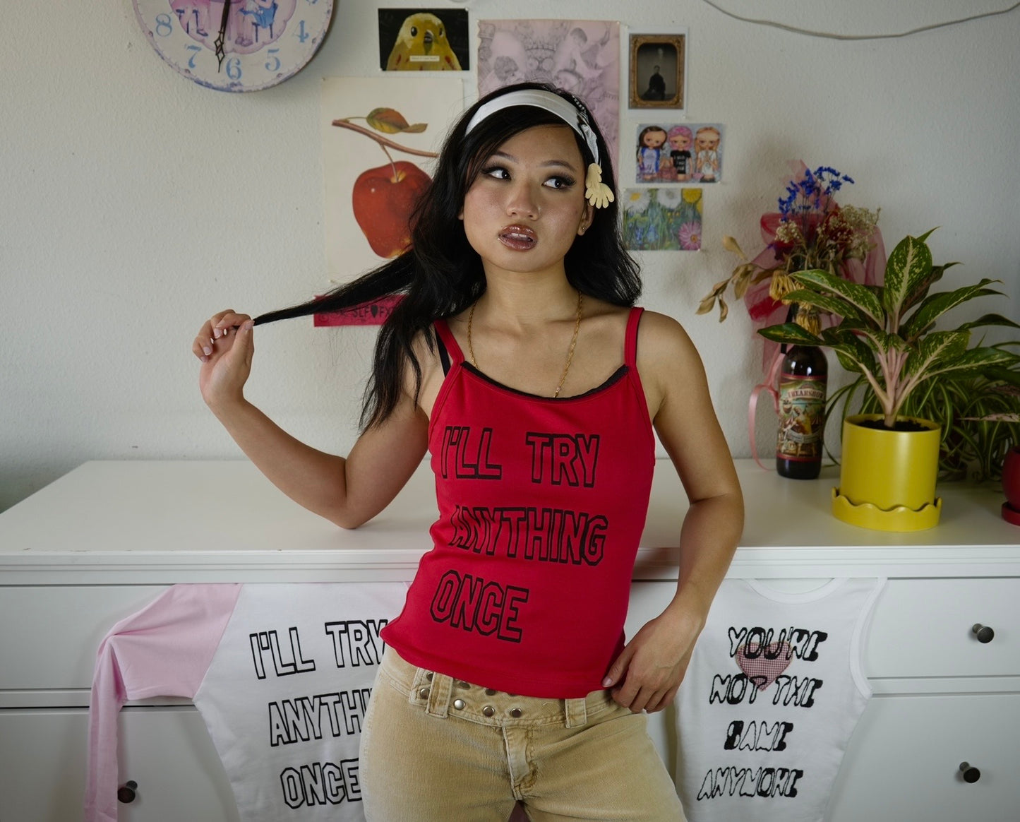 I'll try anything once tank top