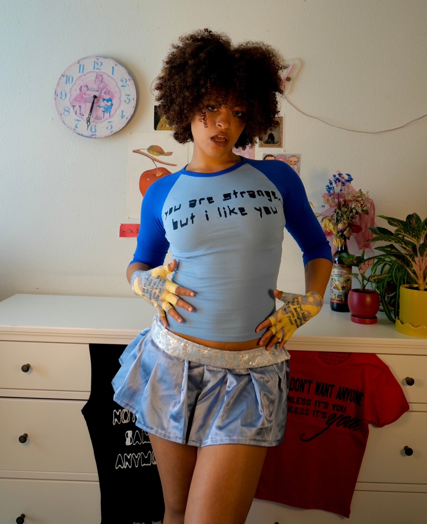 You are strange, but i like you 3/4 sleeve top