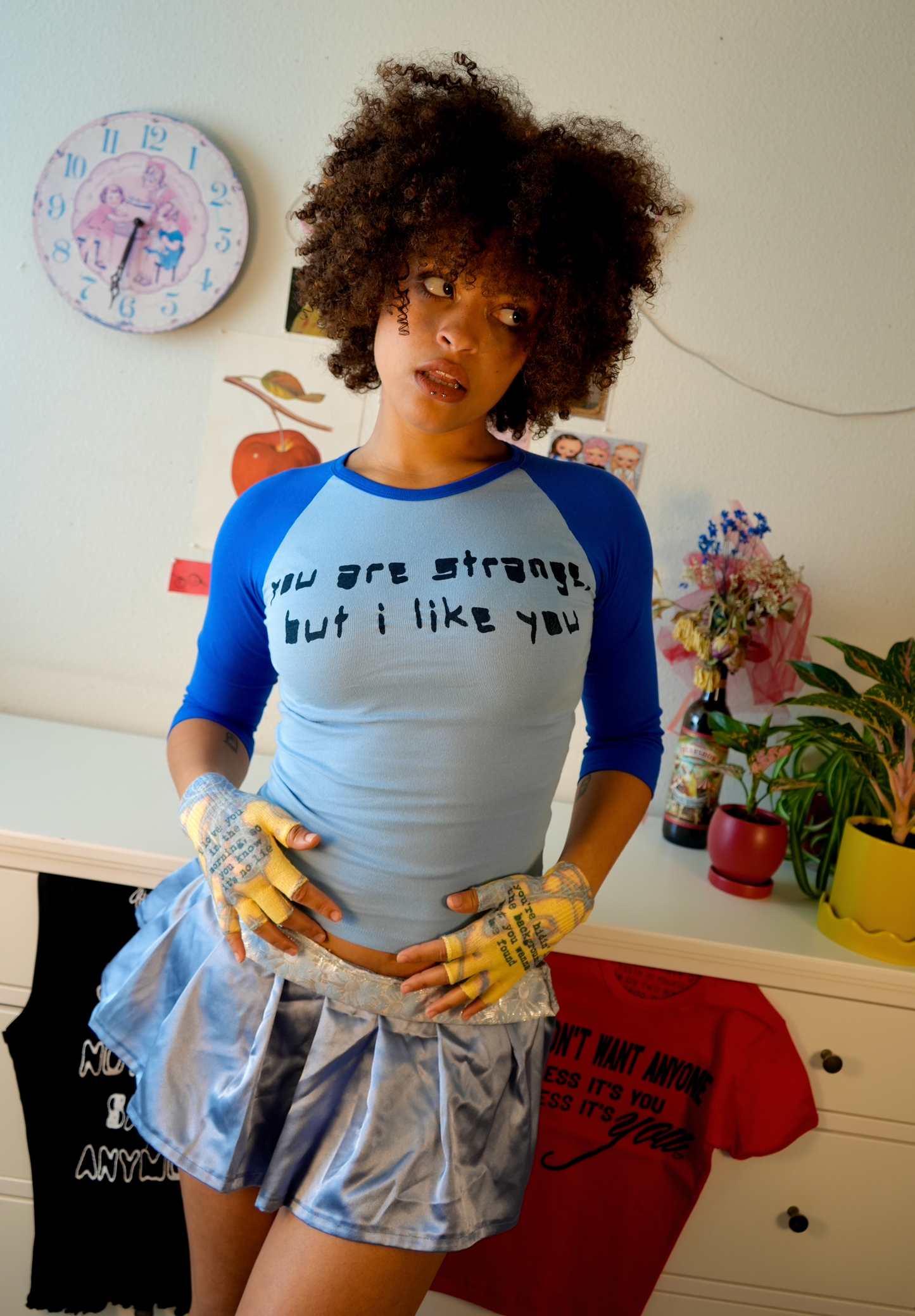 You are strange, but i like you 3/4 sleeve top