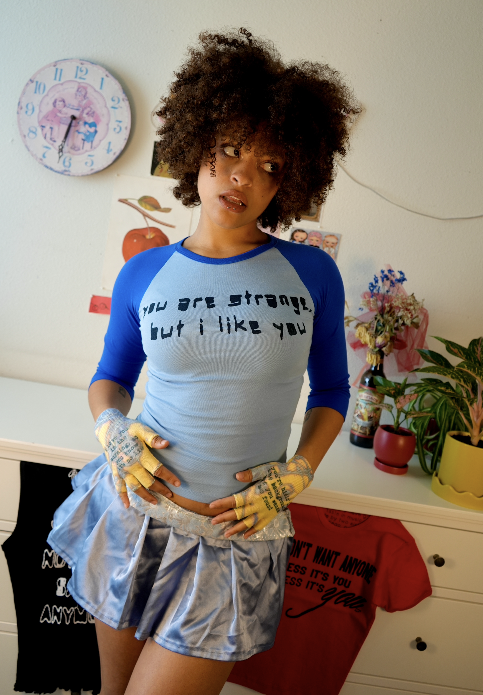 You are strange, but i like you 3/4 sleeve top