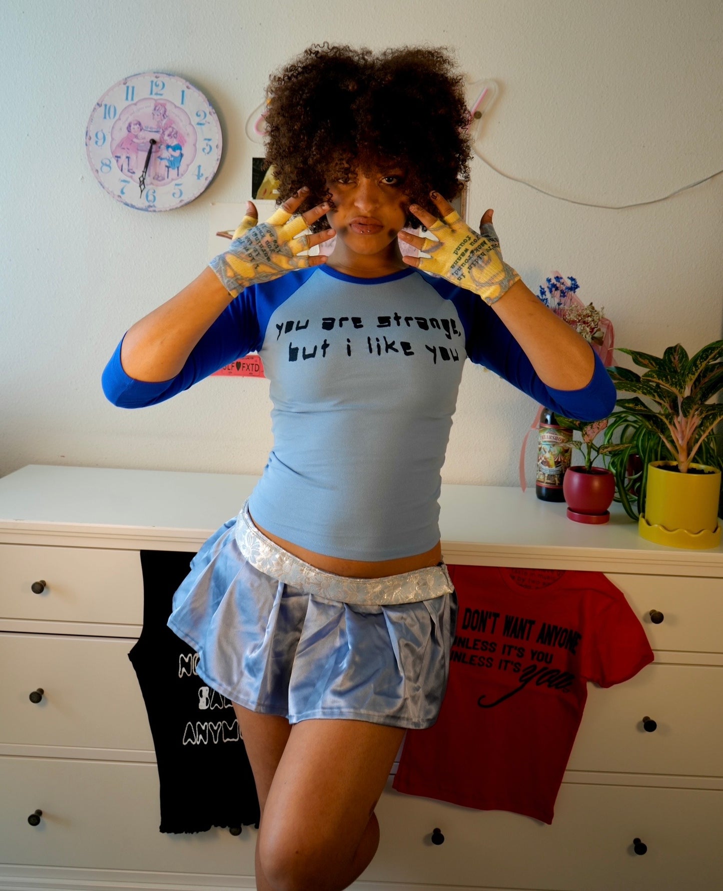 You are strange, but i like you 3/4 sleeve top